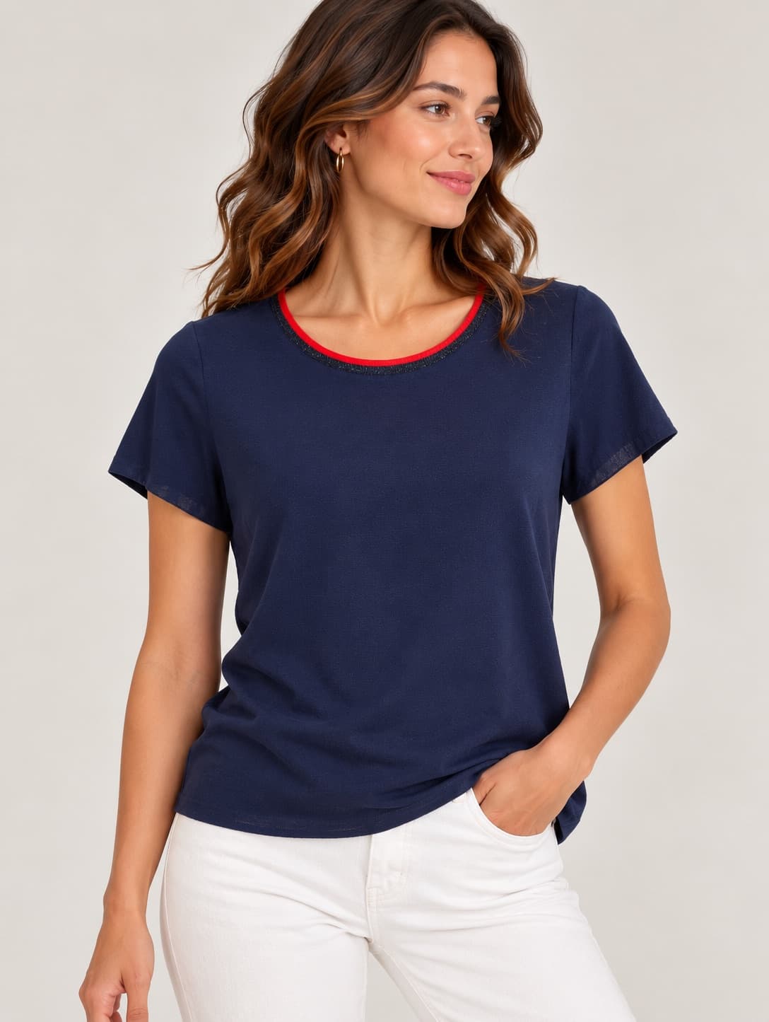 Gerard Darel blouse in marineblauw tricot – Maat 36