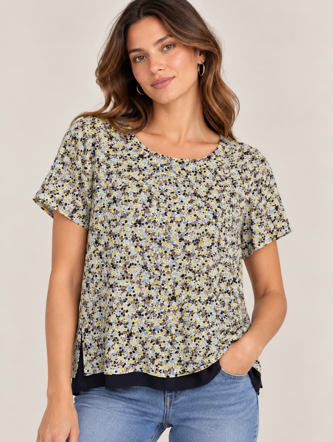 Blouse imprimée graphique multicolore Zara – Taille L — photo 1