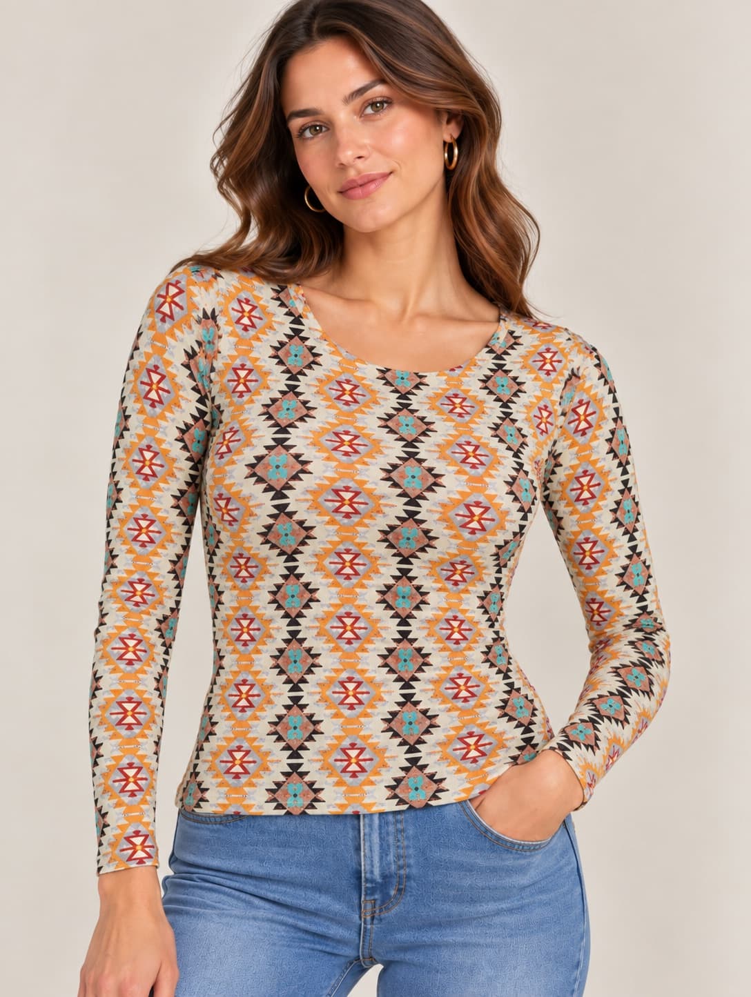 T-shirt Billabong imprimé ethnique multicolore – Taille XS — photo 1