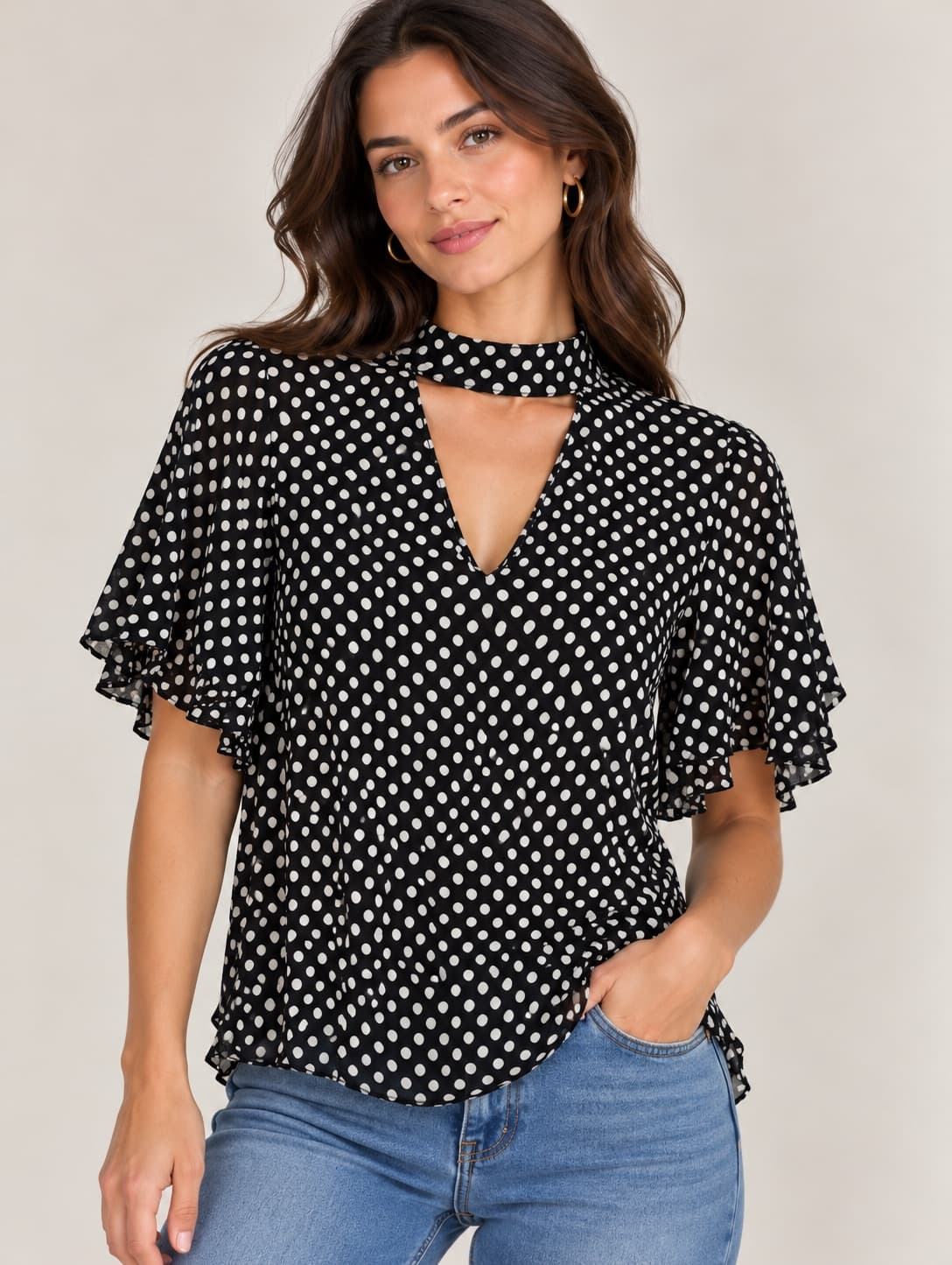 Blouse à pois noir et blanc Zara – Taille S — photo 1