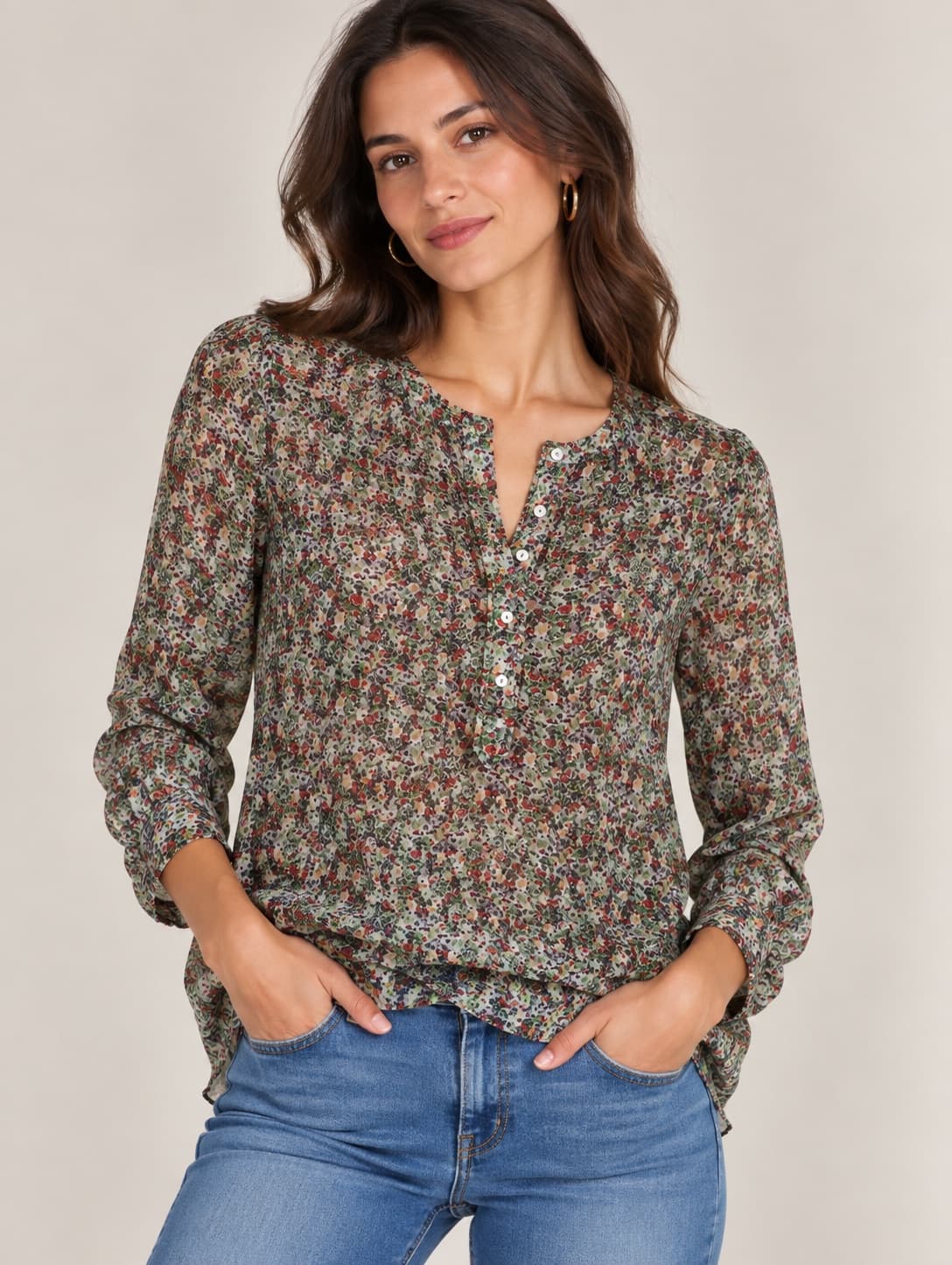 Blouse fluide à imprimé floral Mango – Taille S — photo 1