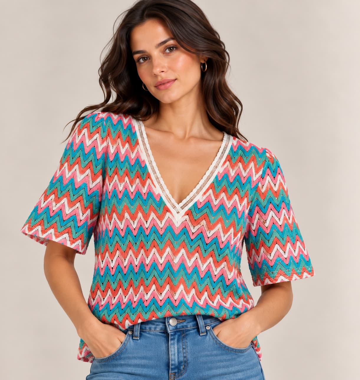 Top Grace & Mila à motif chevrons – Taille S — photo 1
