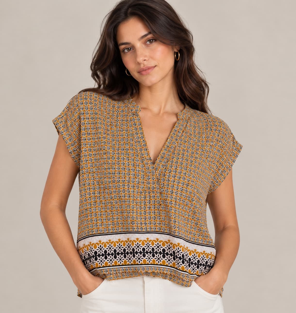 Blouse Laura Clément à imprimé graphique – Taille 38 — photo 1