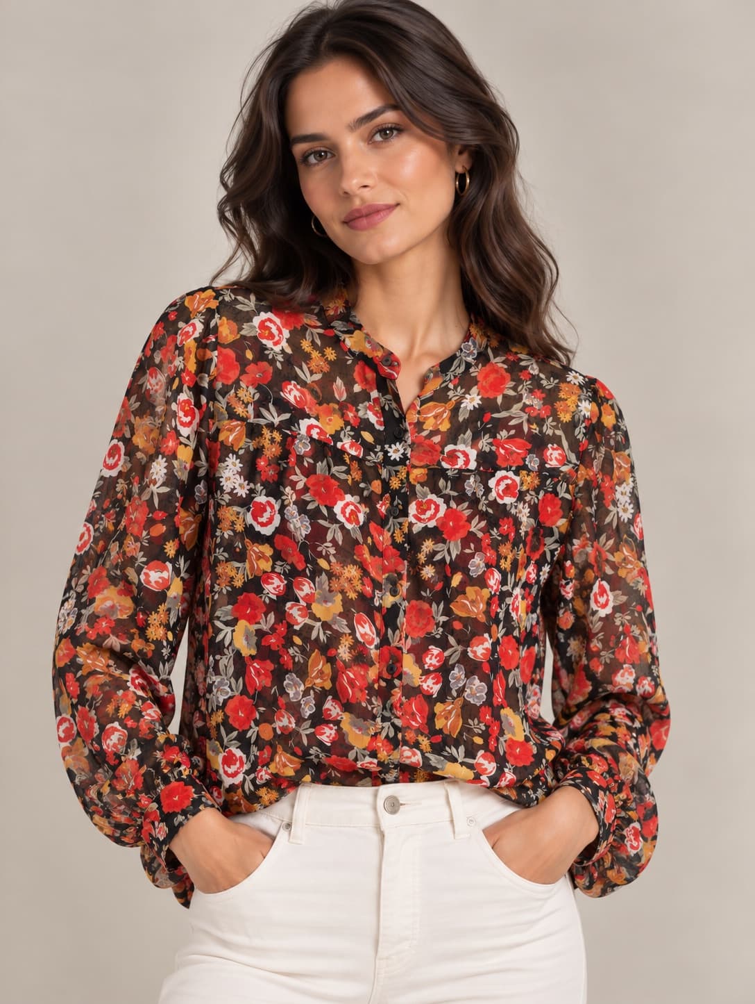 Chemise Mango fluide à imprimé floral – Taille S — photo 1
