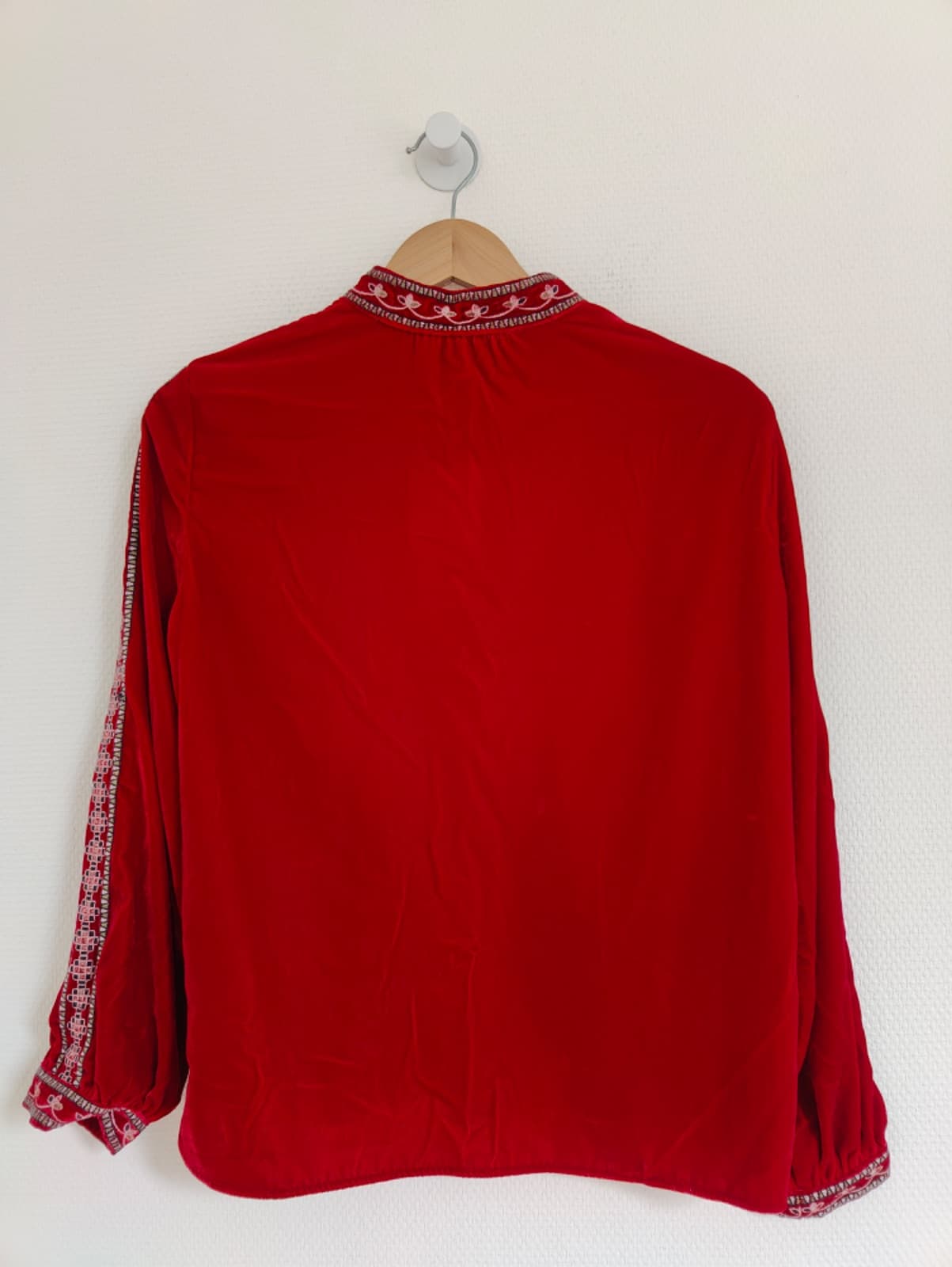 Blouse Zara rouge brodée style bohème – Taille S — photo 4