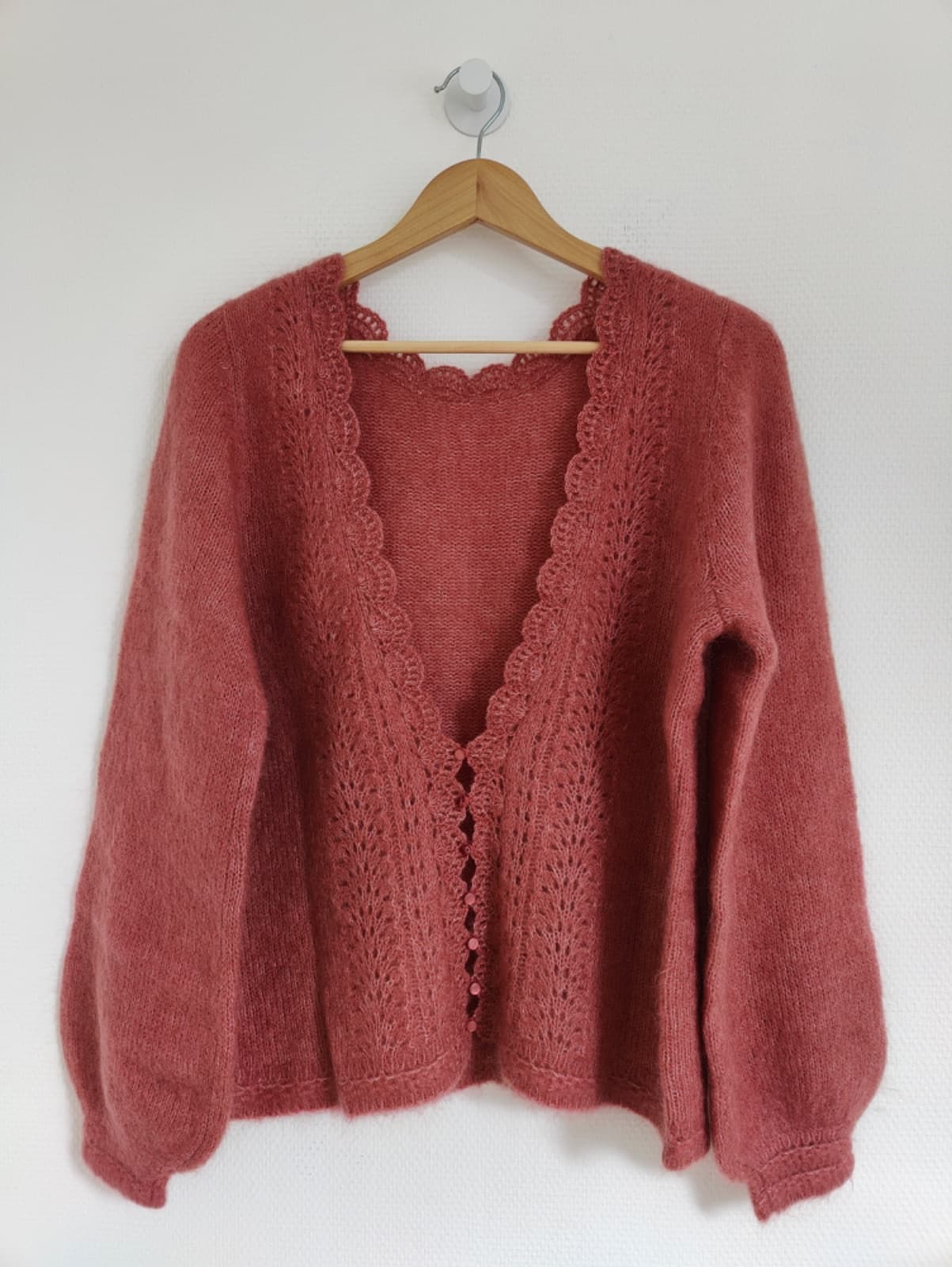 Gilet Sézane rose en maille ajourée – Taille XL — photo 2