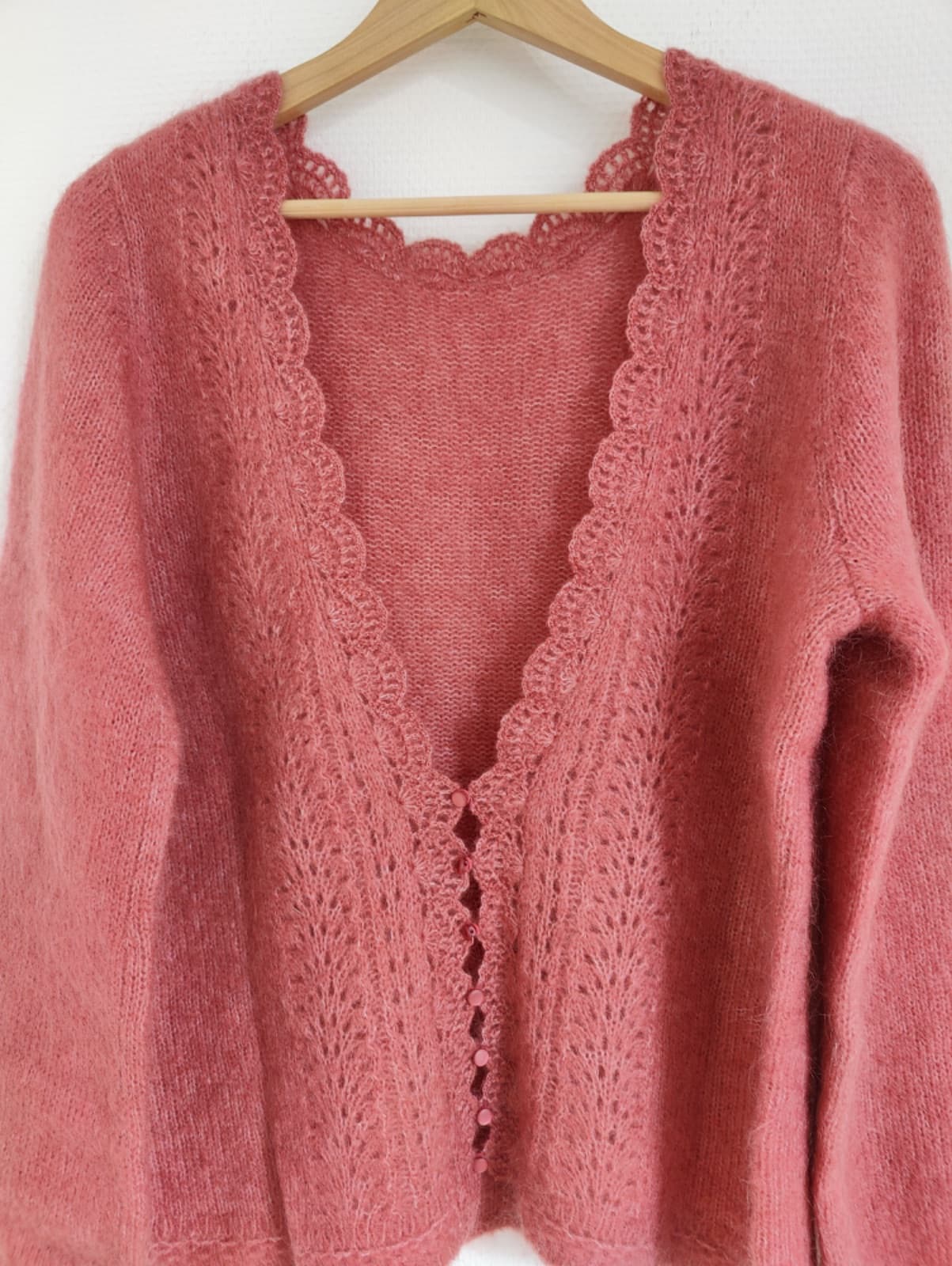 Gilet Sézane rose en maille ajourée – Taille XL — photo 3