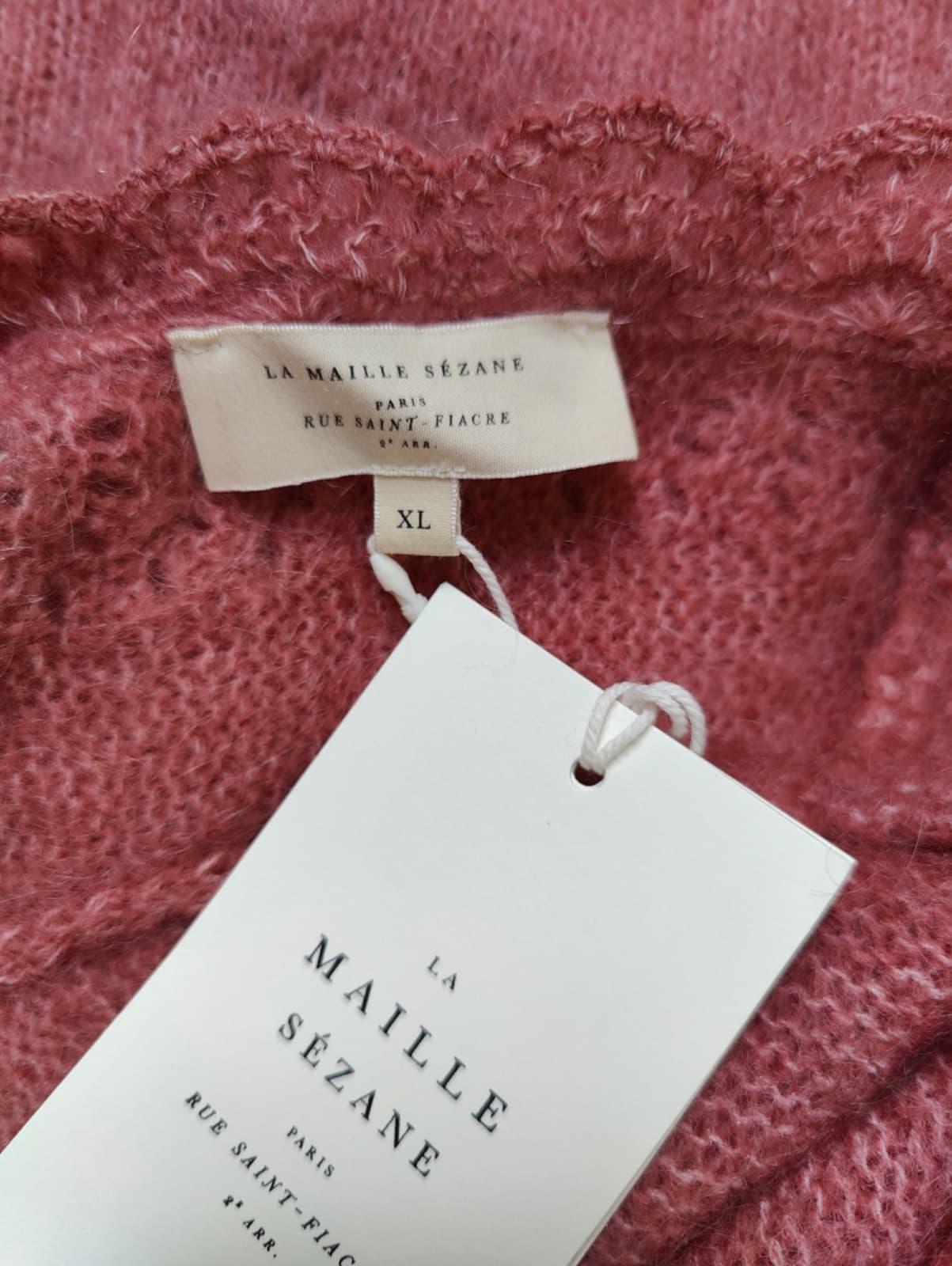 Gilet Sézane rose en maille ajourée – Taille XL — photo 5