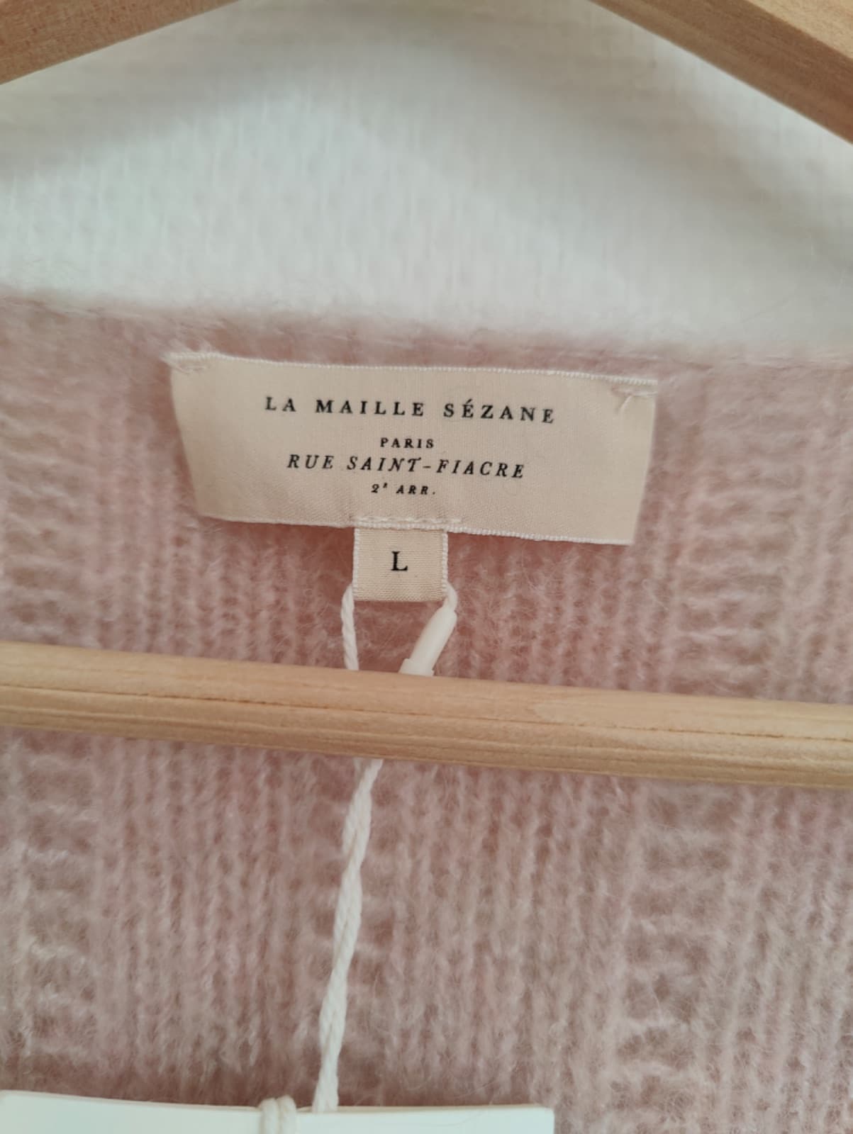 Gilet Sézane rose poudré en maille ajourée – Taille L — photo 5