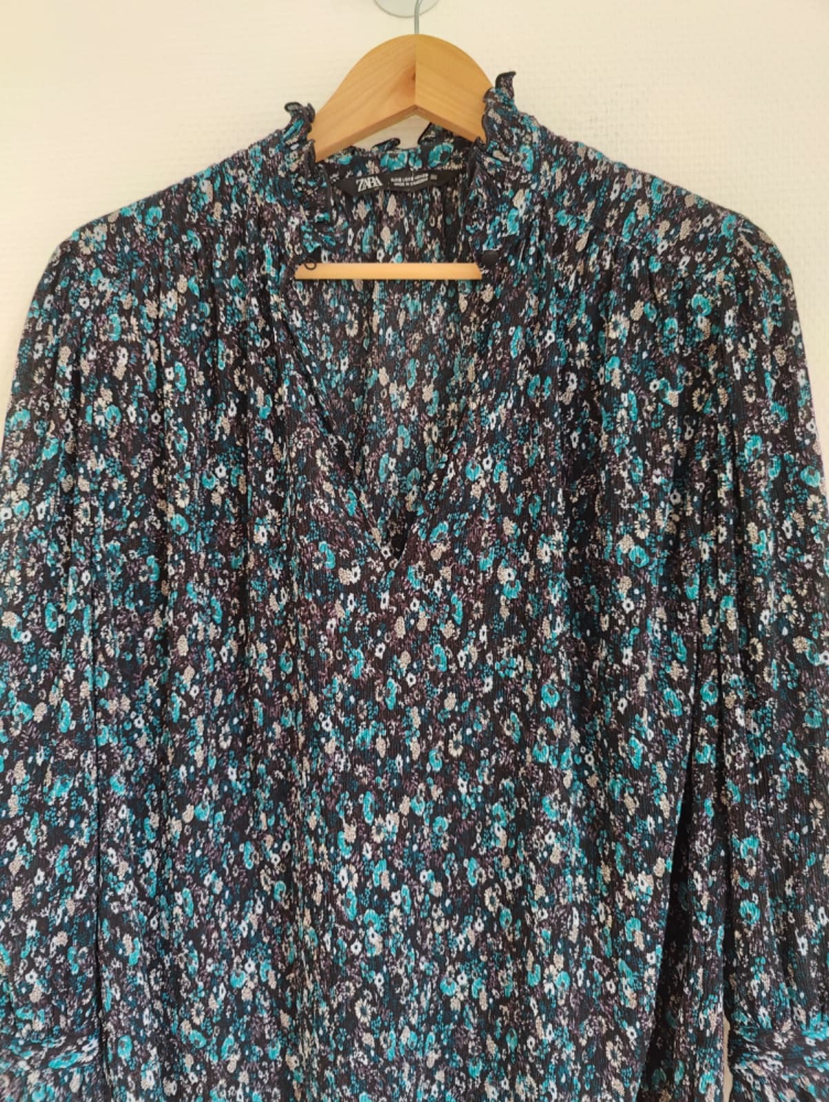 Blouse fleurie plissée Zara –  Taille S — photo 3
