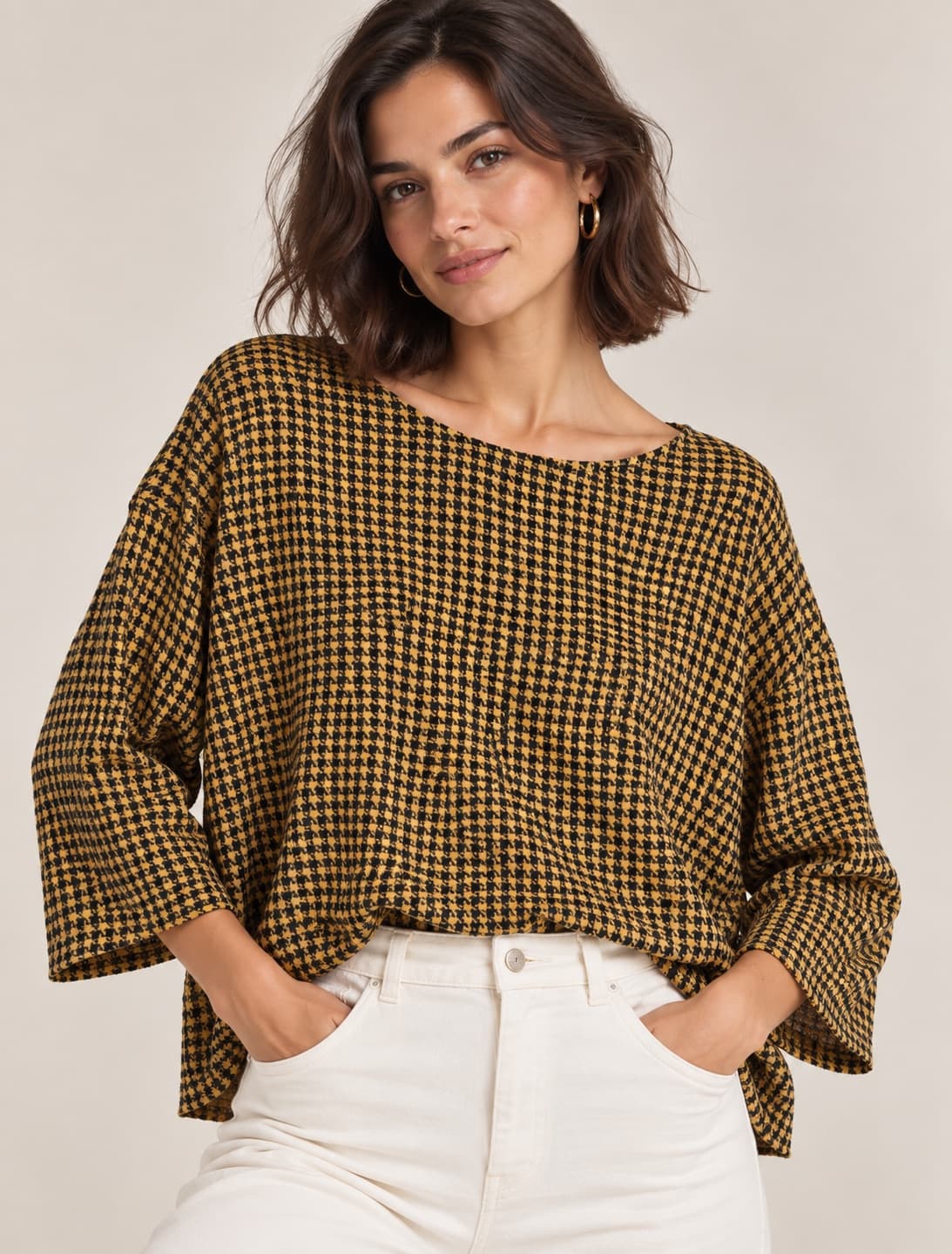 Top pied-de-poule Mango Violeta – Taille L — photo 1
