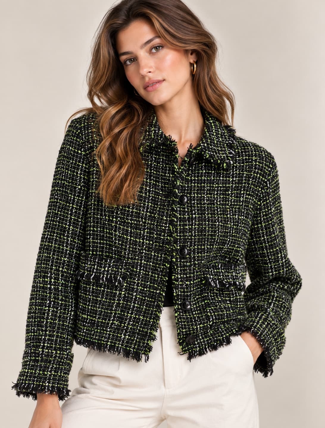 Veste en tweed Benetton – Taille S — photo 1