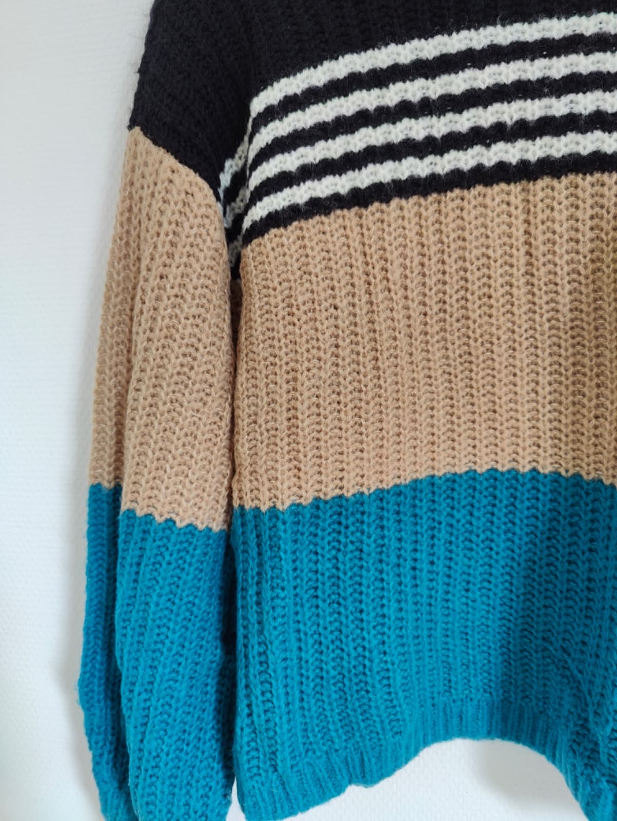 Pull en maille ESPRIT color block – Taille L — photo 3