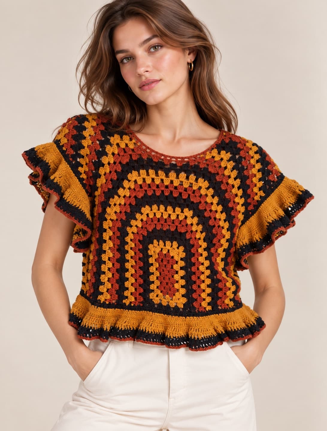 Top en crochet à volants Zara – Taille S — photo 1