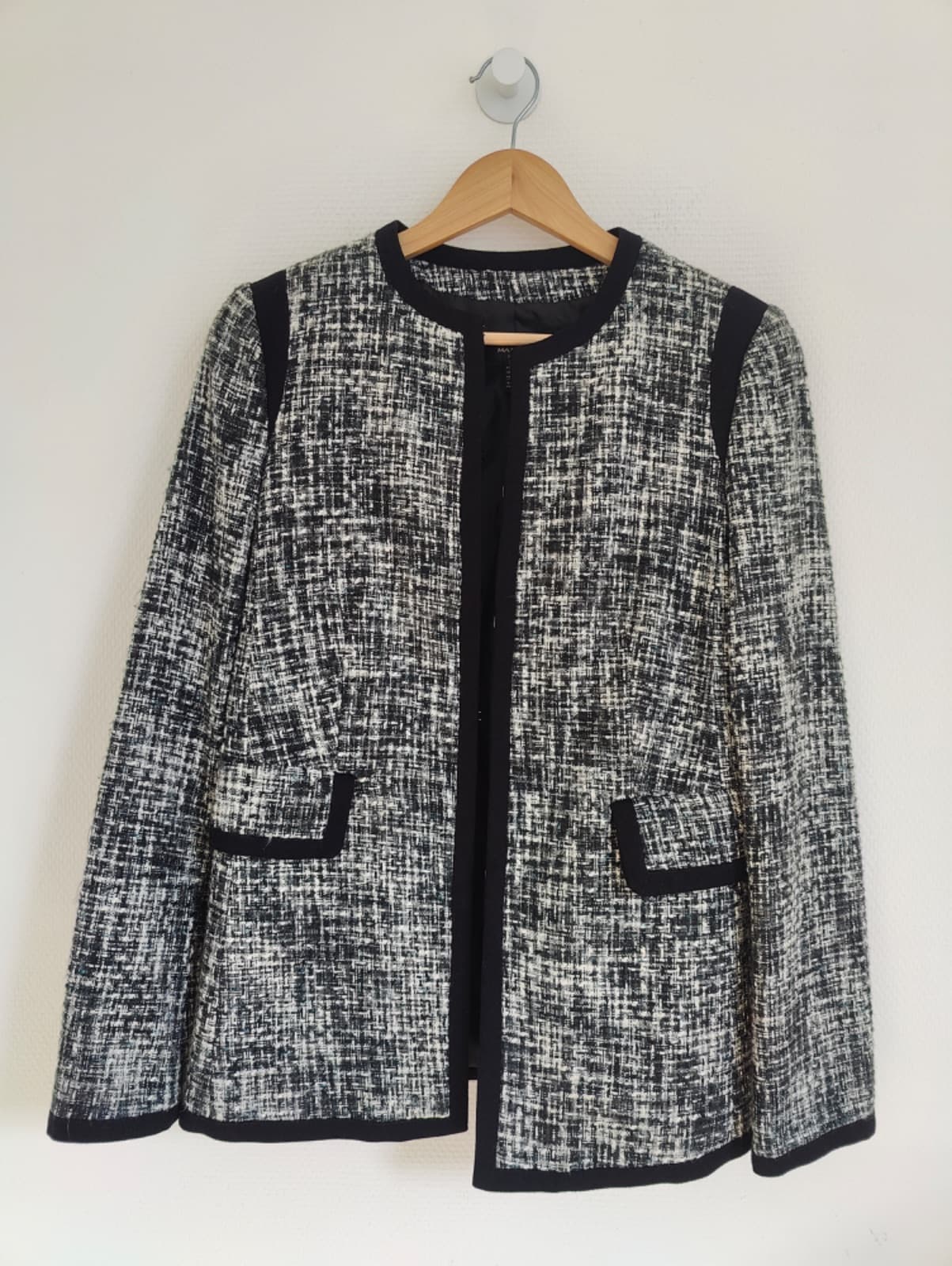 Veste Mango en tweed noir et blanc – Taille S — photo 2