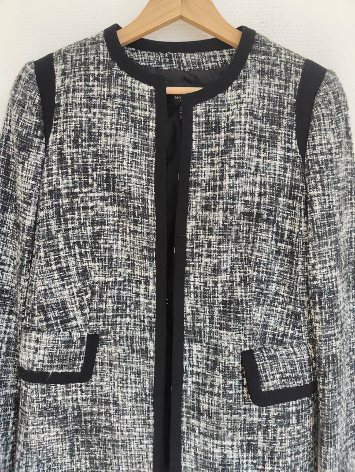 Veste Mango en tweed noir et blanc – Taille S — photo 3