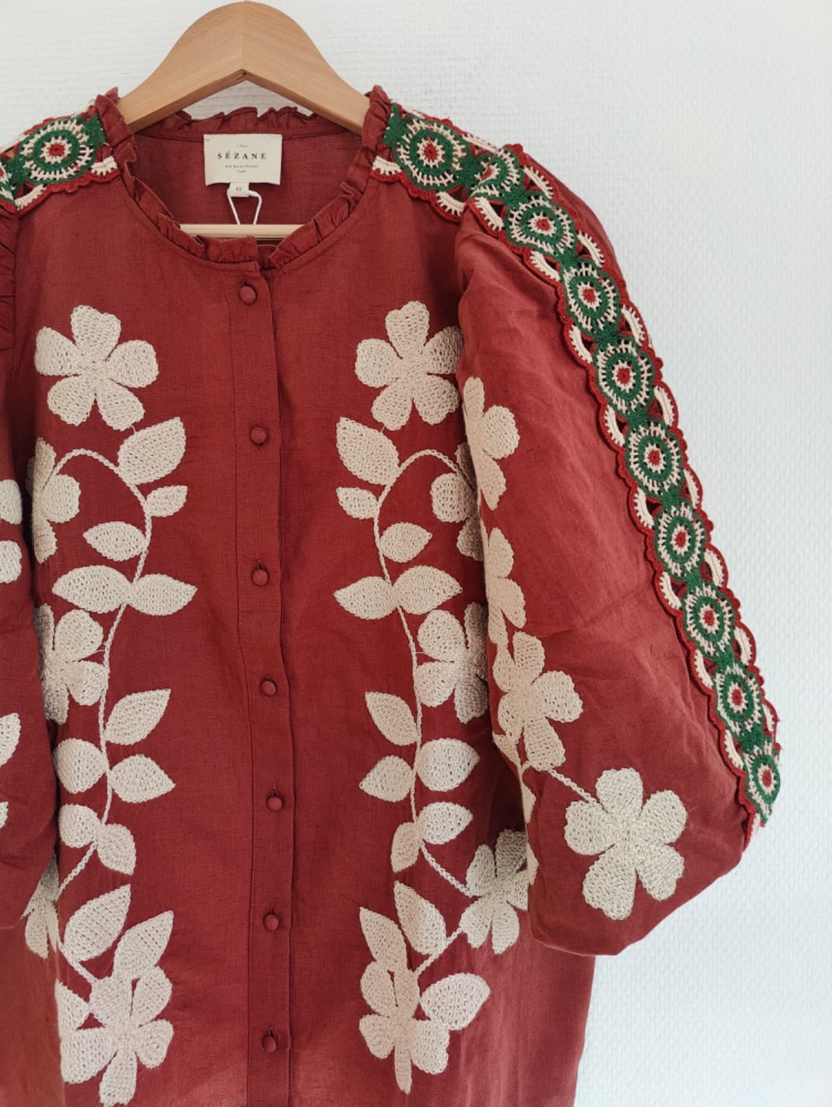Blouse Anton Sézane brodée – Taille 42 — photo 3