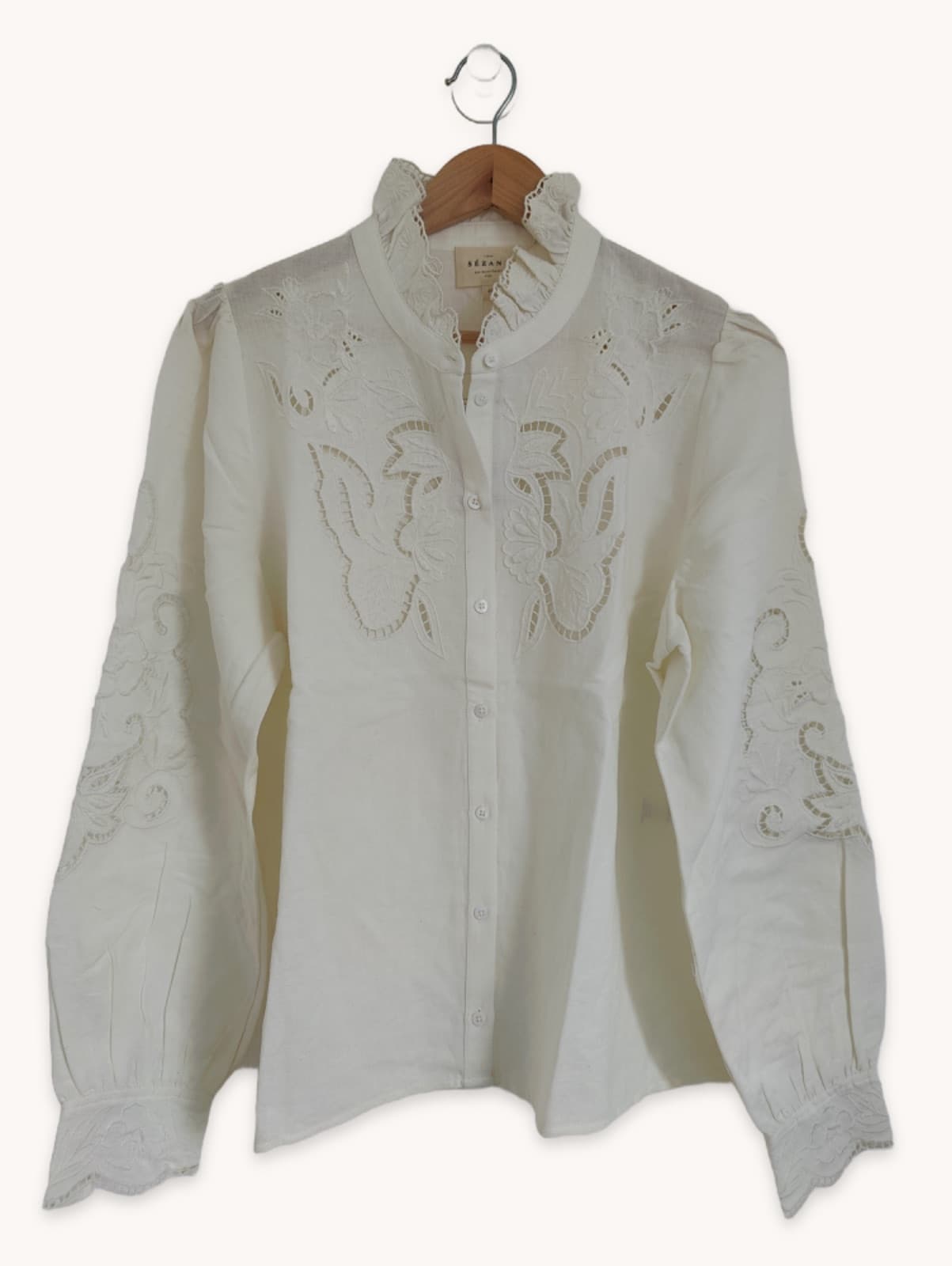 Chemise Sézane écrue brodée – Taille 42 — photo 2