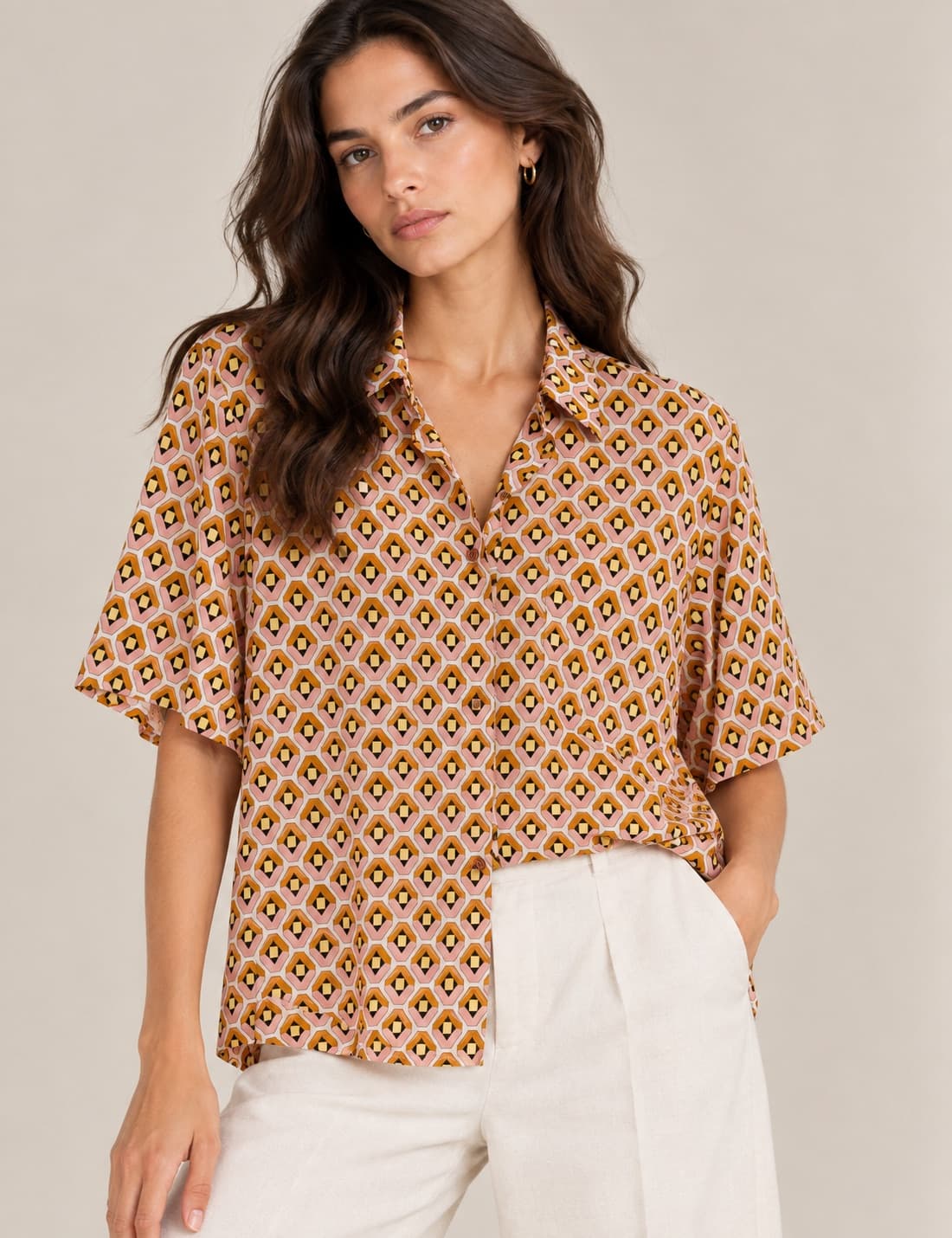 Chemisier imprimé géométrique Zara – Taille XS