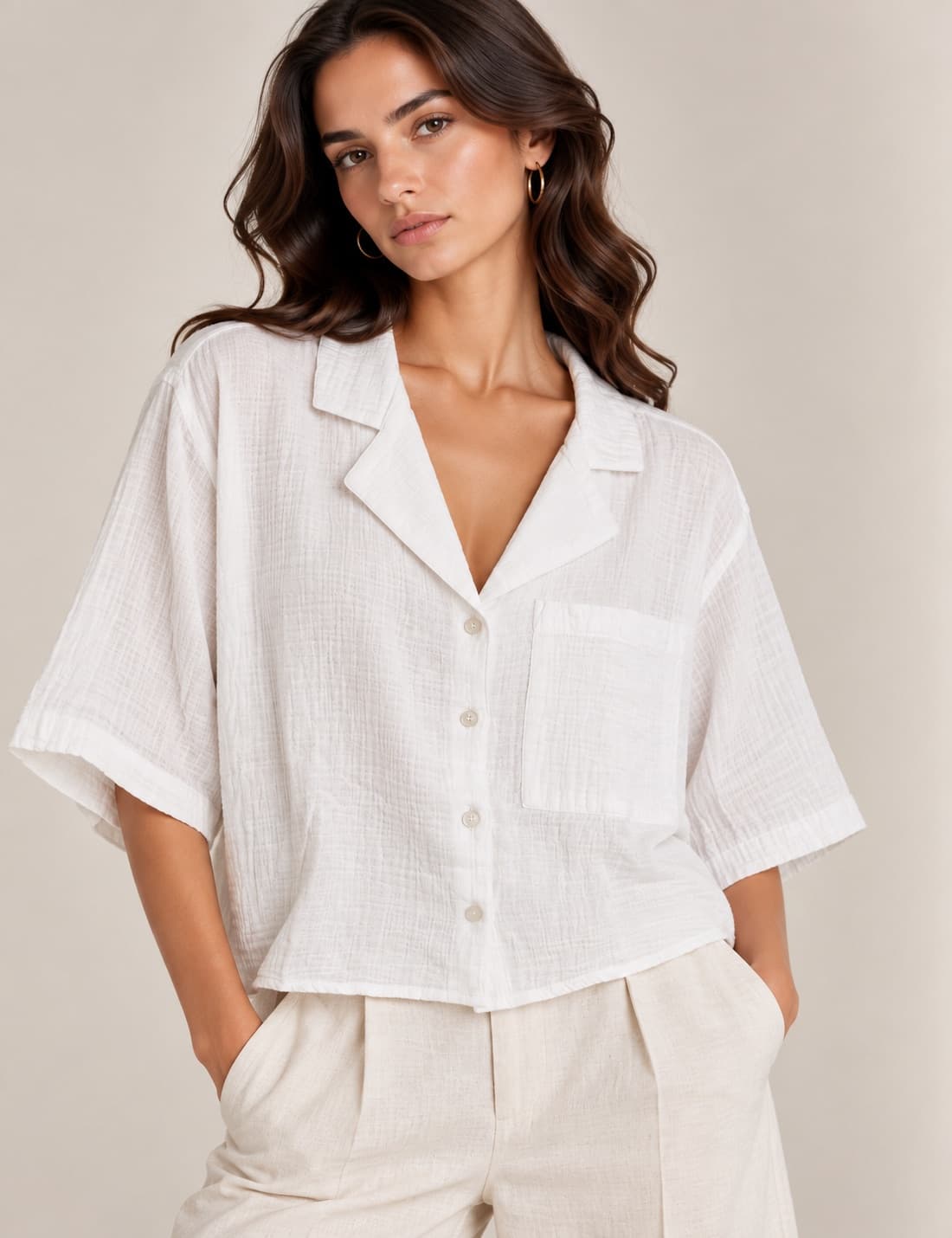 Chemise en gaze de coton blanche Mango – Taille XXL — photo 1
