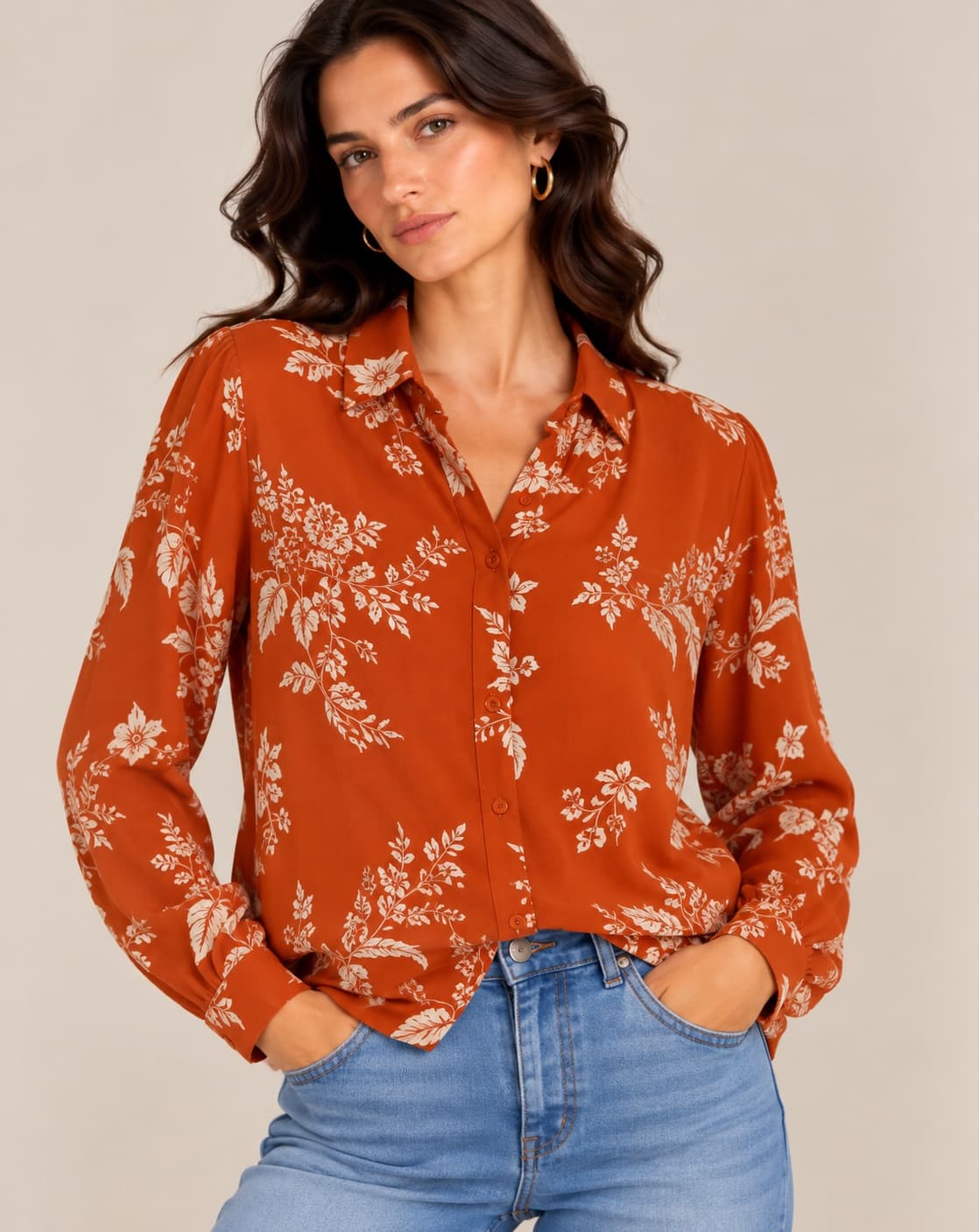 Chemise Sézane en soie fleurie – Taille 42 — photo 1