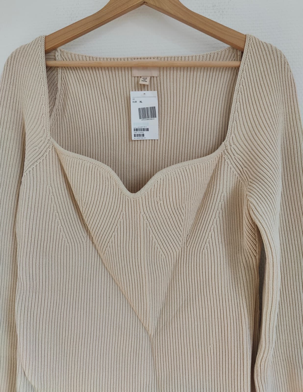 Pull H&M beige en maille côtelée – Taille XL — photo 3
