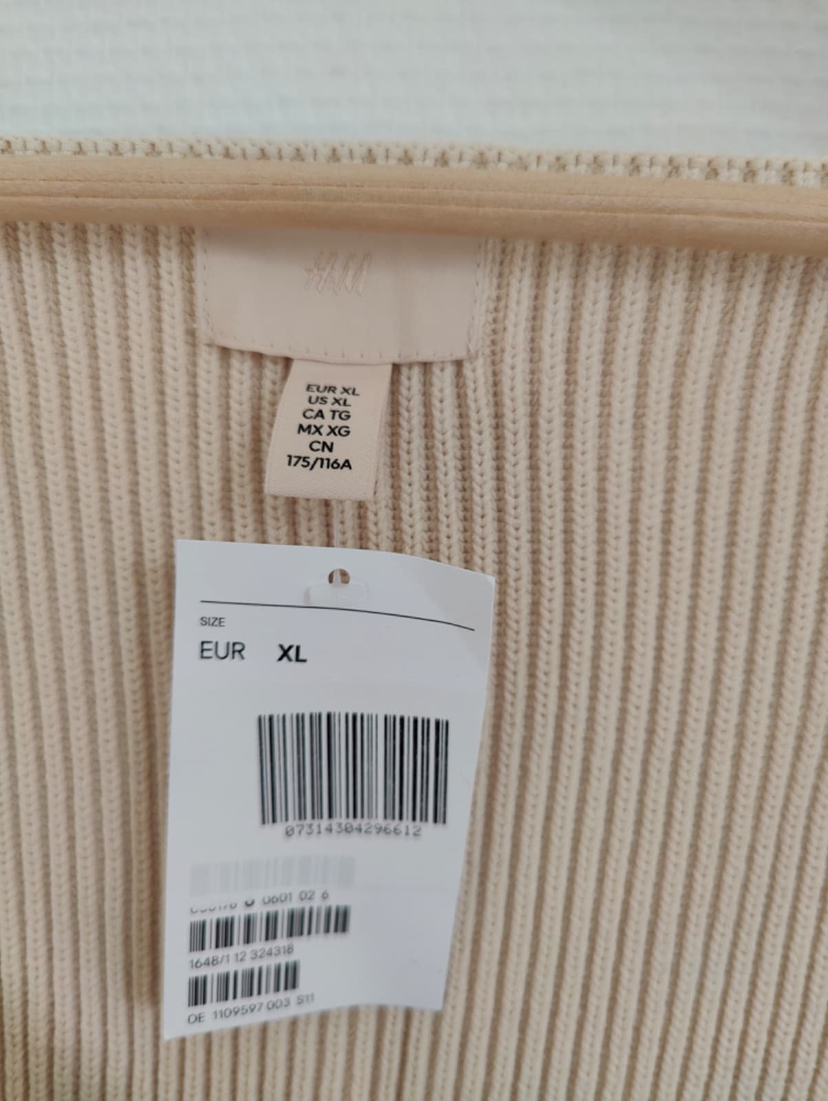 Pull H&M beige en maille côtelée – Taille XL — photo 4