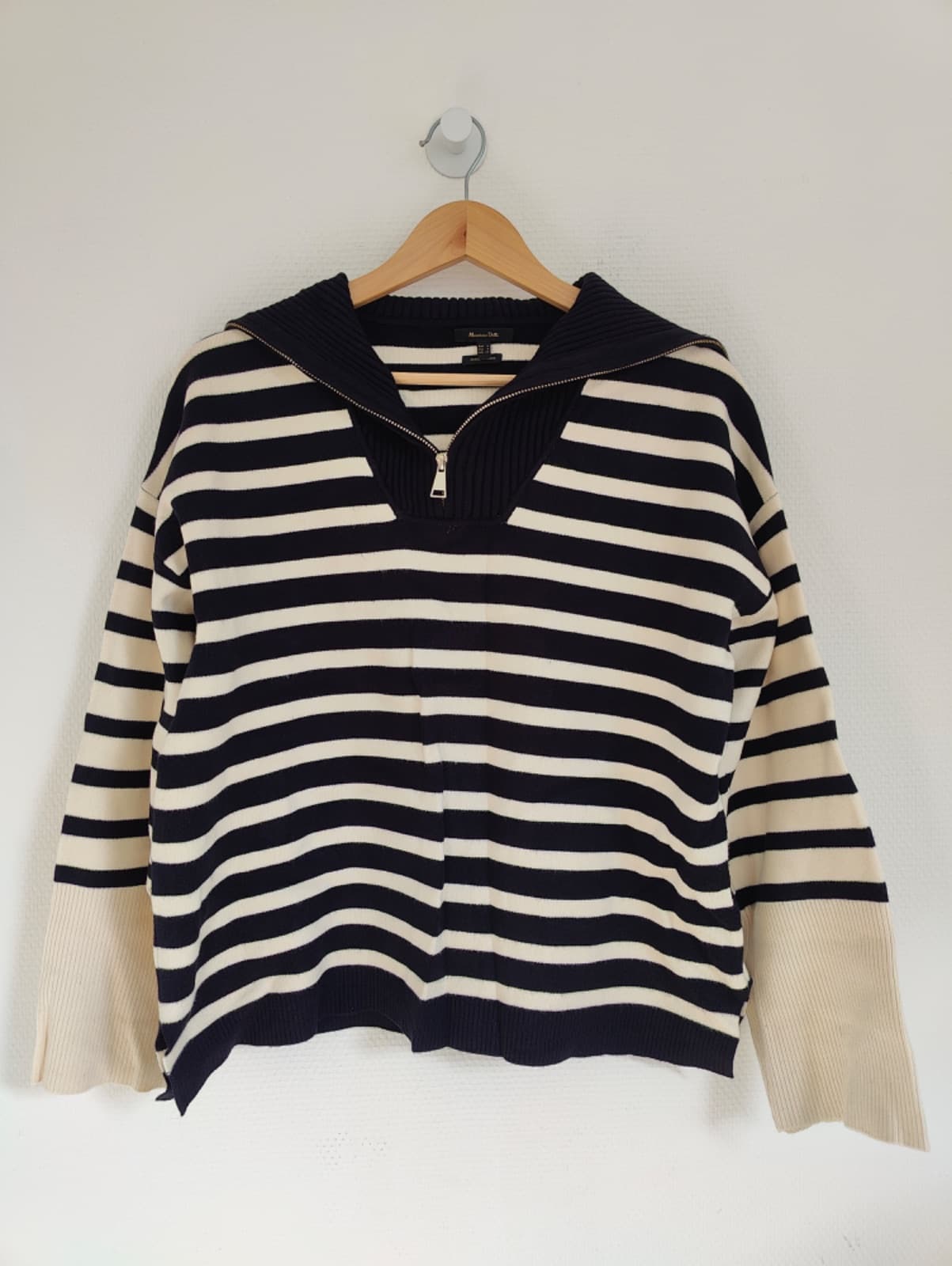 Pull marinière Massimo Dutti à col zippé – Taille S — photo 2