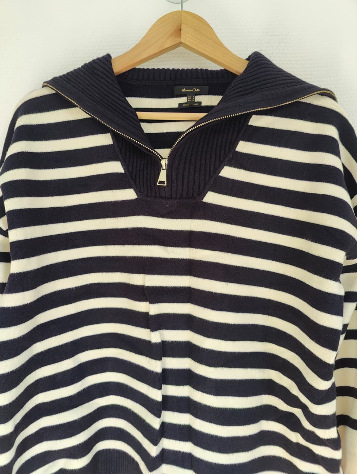Pull marinière Massimo Dutti à col zippé – Taille S — photo 3