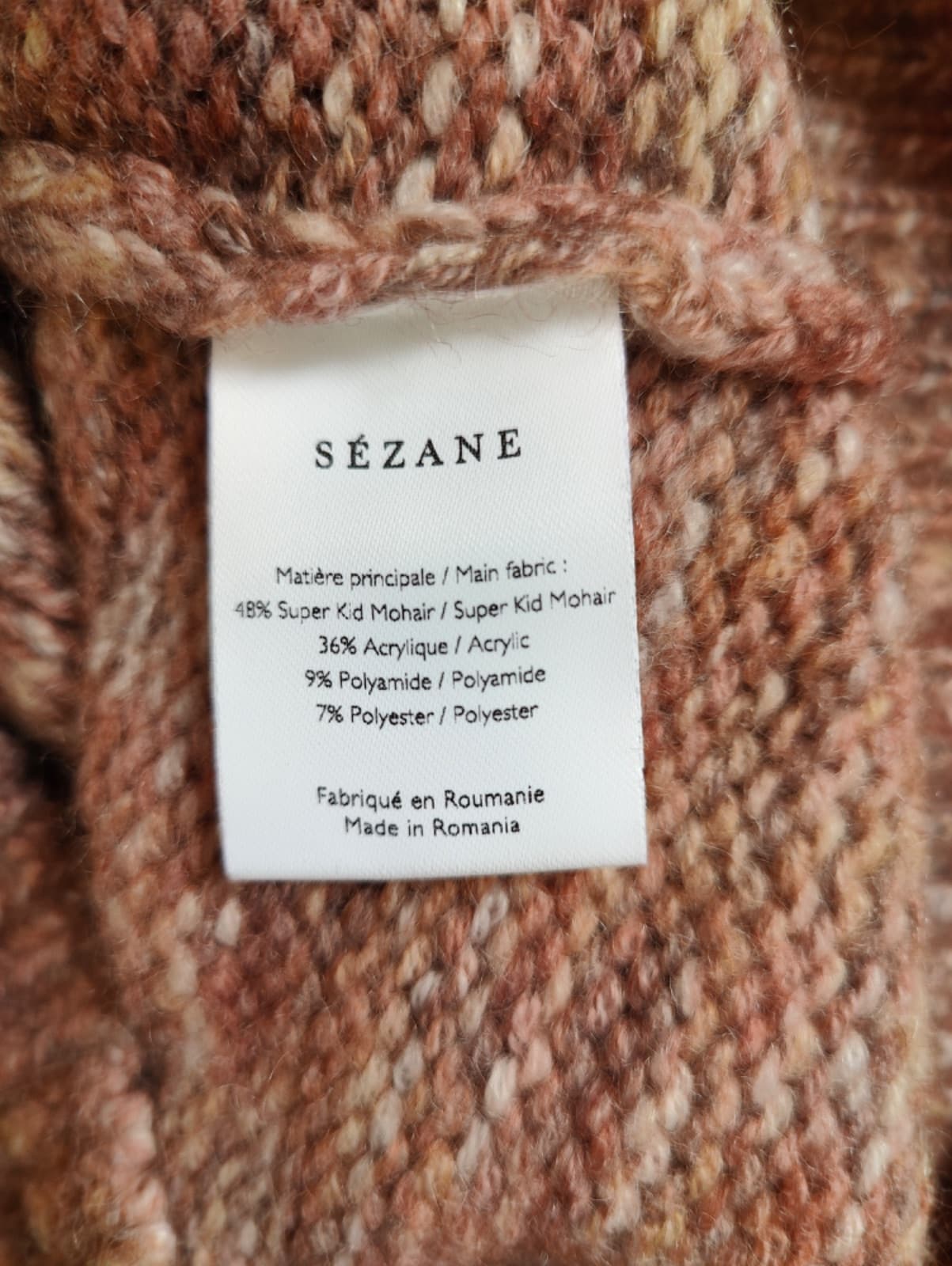 Pull Sézane en maille chinée à torsades – Taille S — photo 6