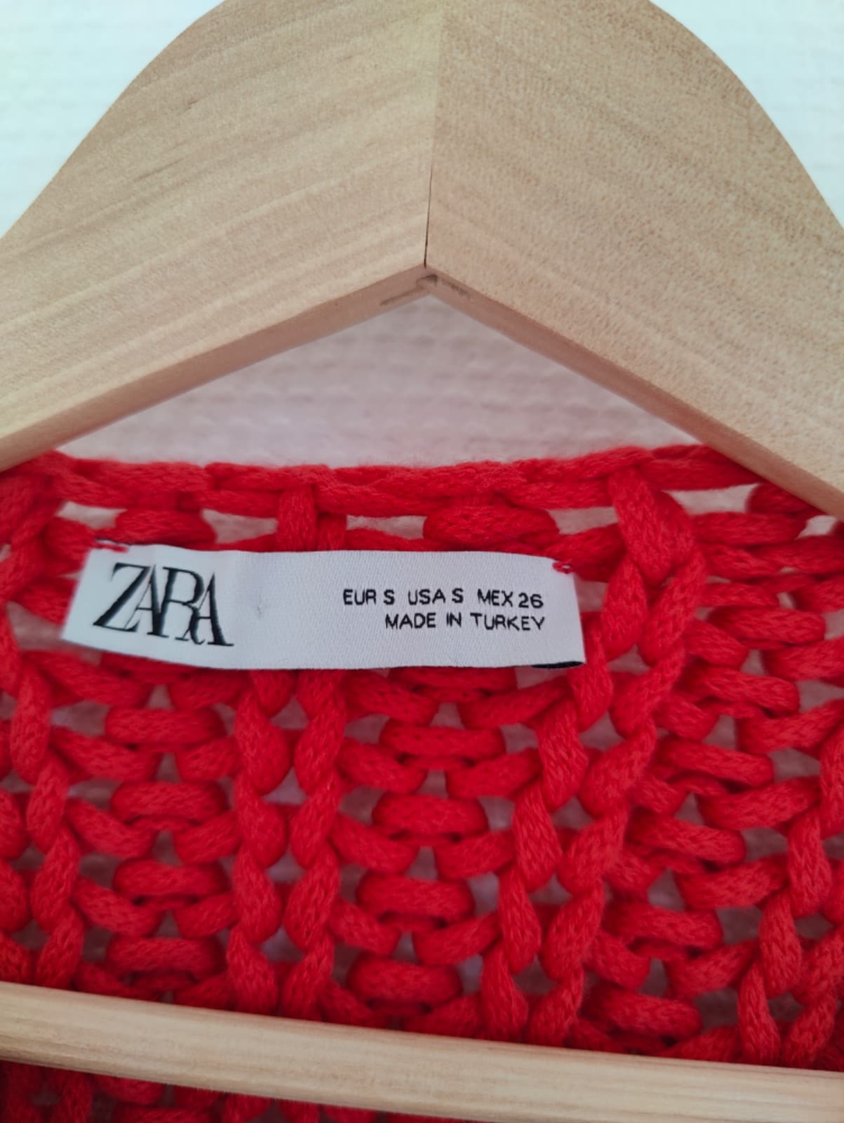 Gilet Zara rouge sans manches en grosse maille – Taille S — photo 4