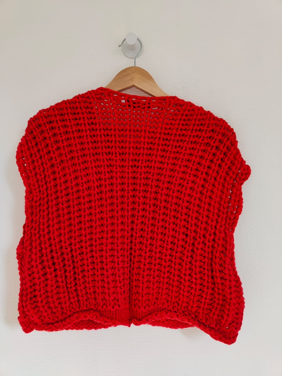 Gilet Zara rouge sans manches en grosse maille – Taille S — photo 5