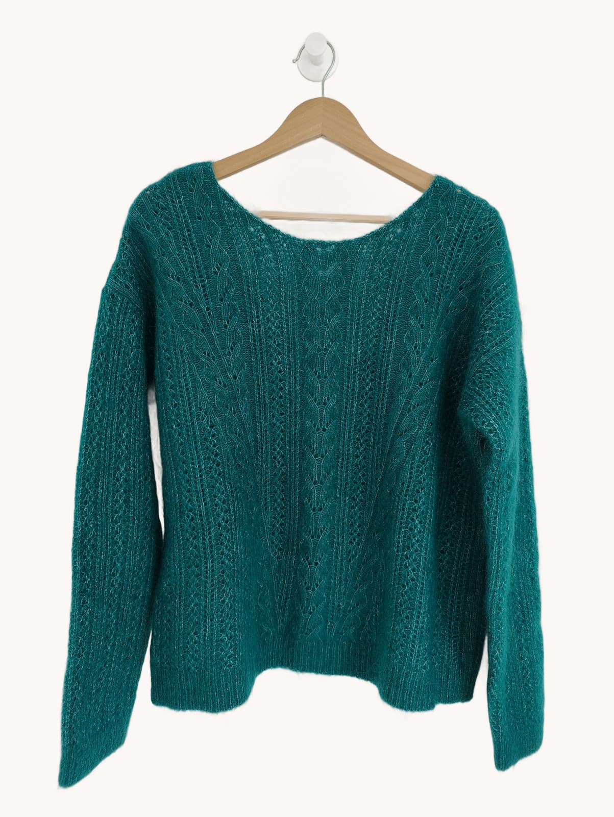 Pull ajouré vert émeraude Sézane – Taille XL