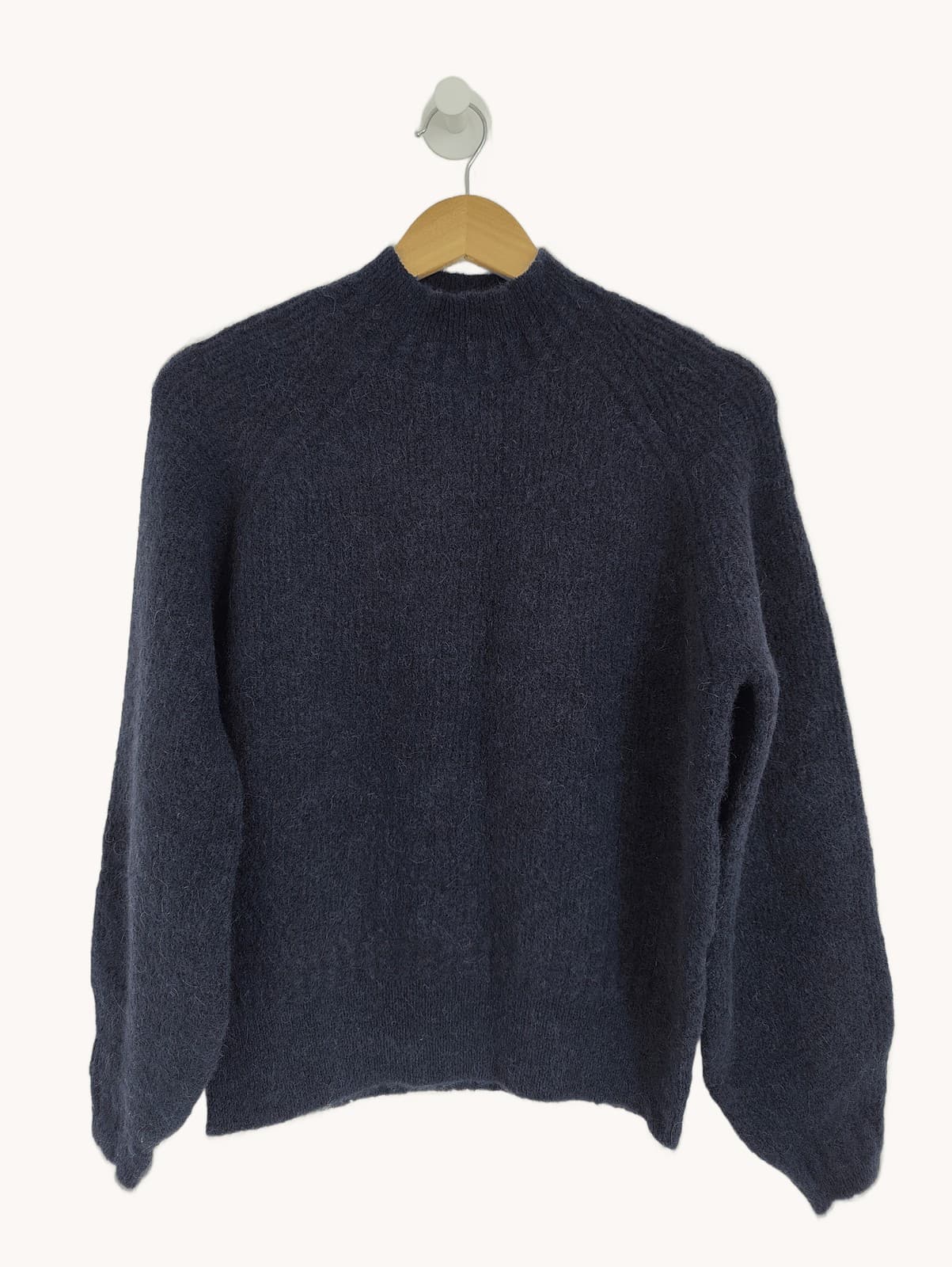 Pull col montant en alpaga bleu marine Sézane – Taille XXS