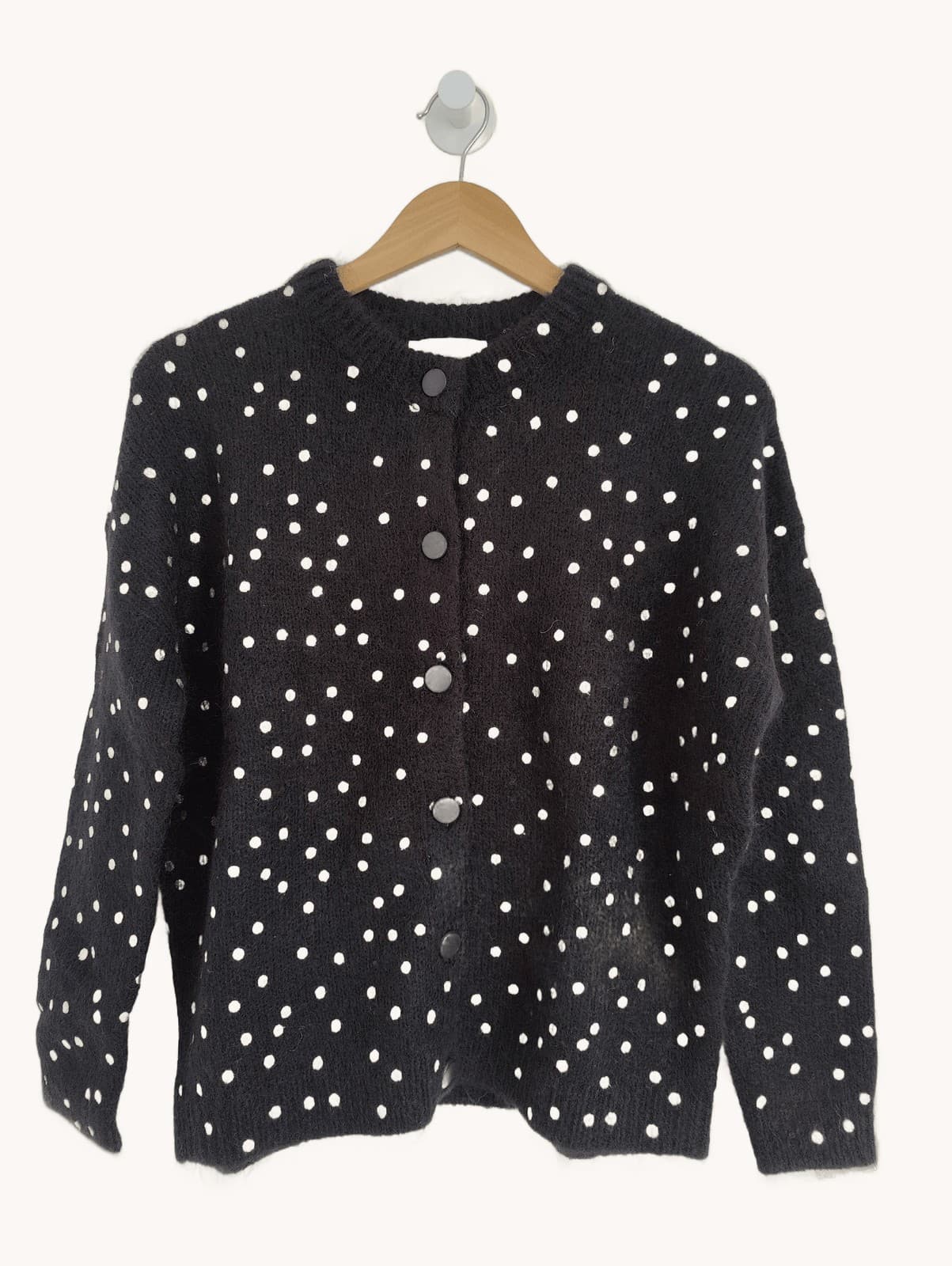 Gilet Sézane noir à pois dorés – Taille XS