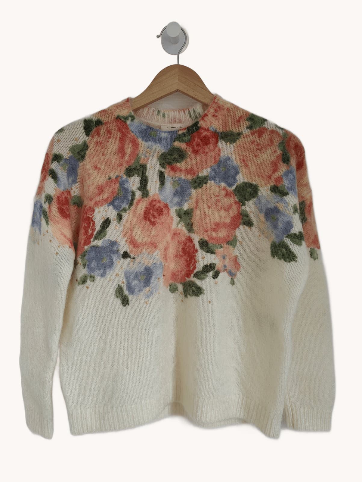 Pull Sézane écru à imprimé floral – Taille XS