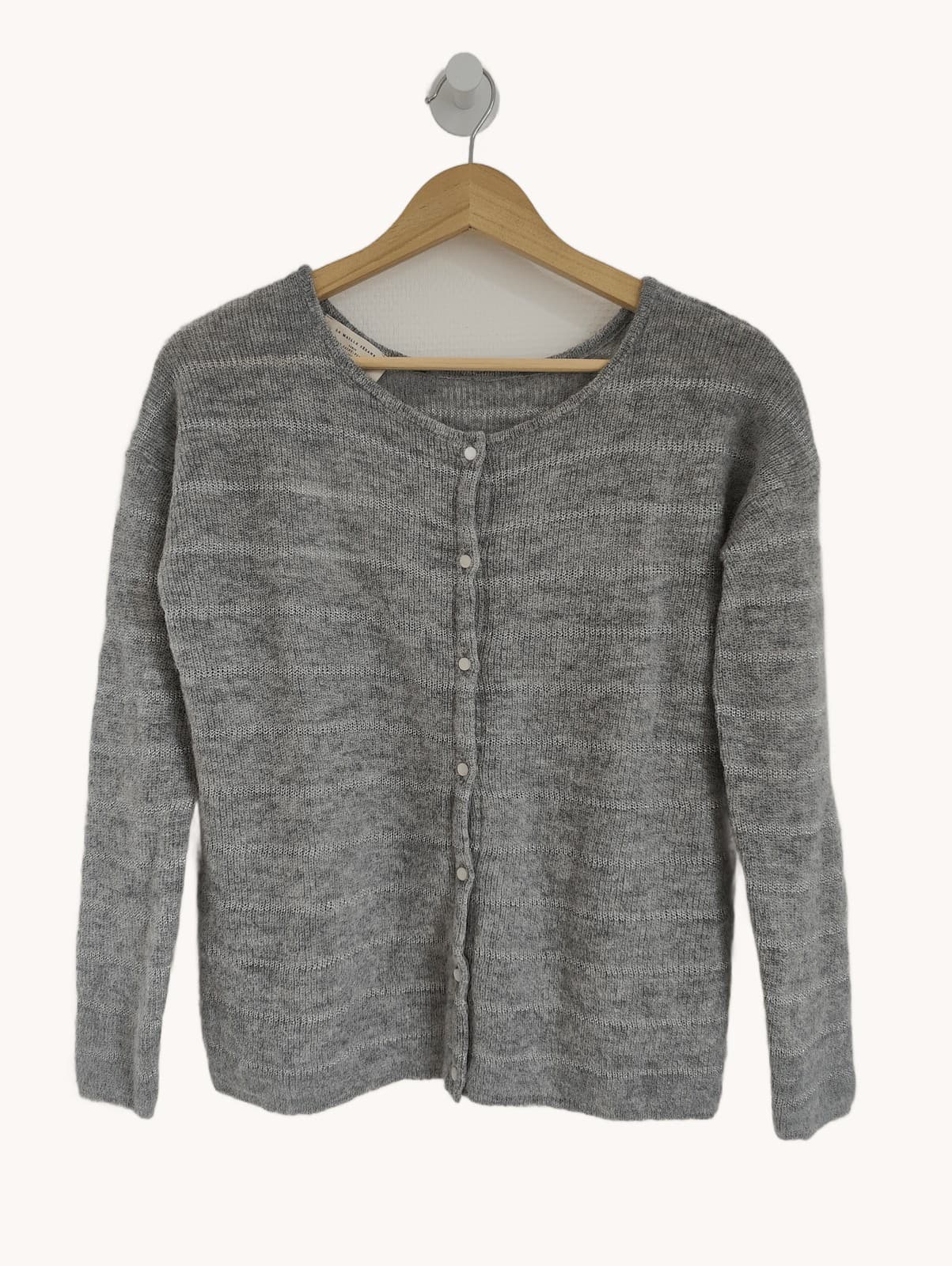 Cardigan gris chiné boutonné Sézane – Taille XS