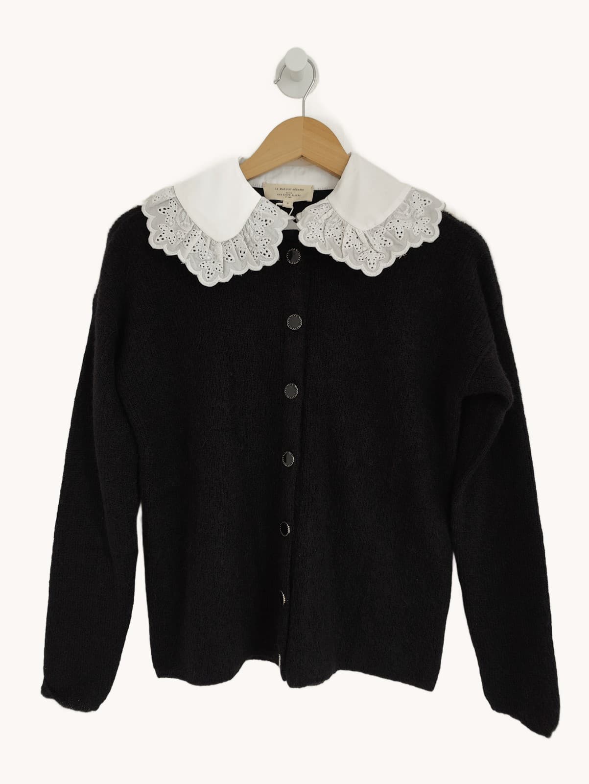 Gilet Sézane noir à col Claudine – Taille S