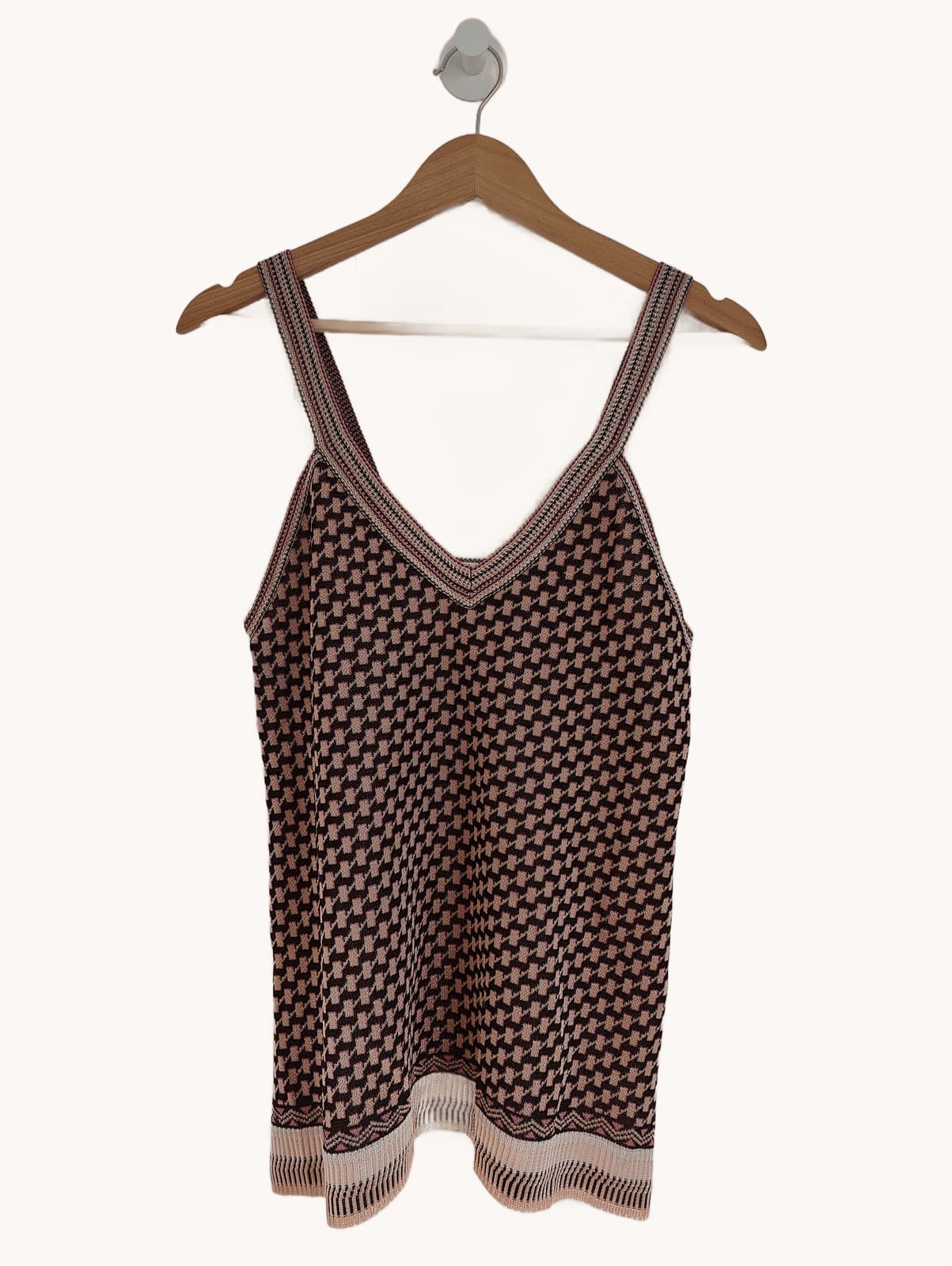 Top en maille jacquard à bretelles Zara – Taille S