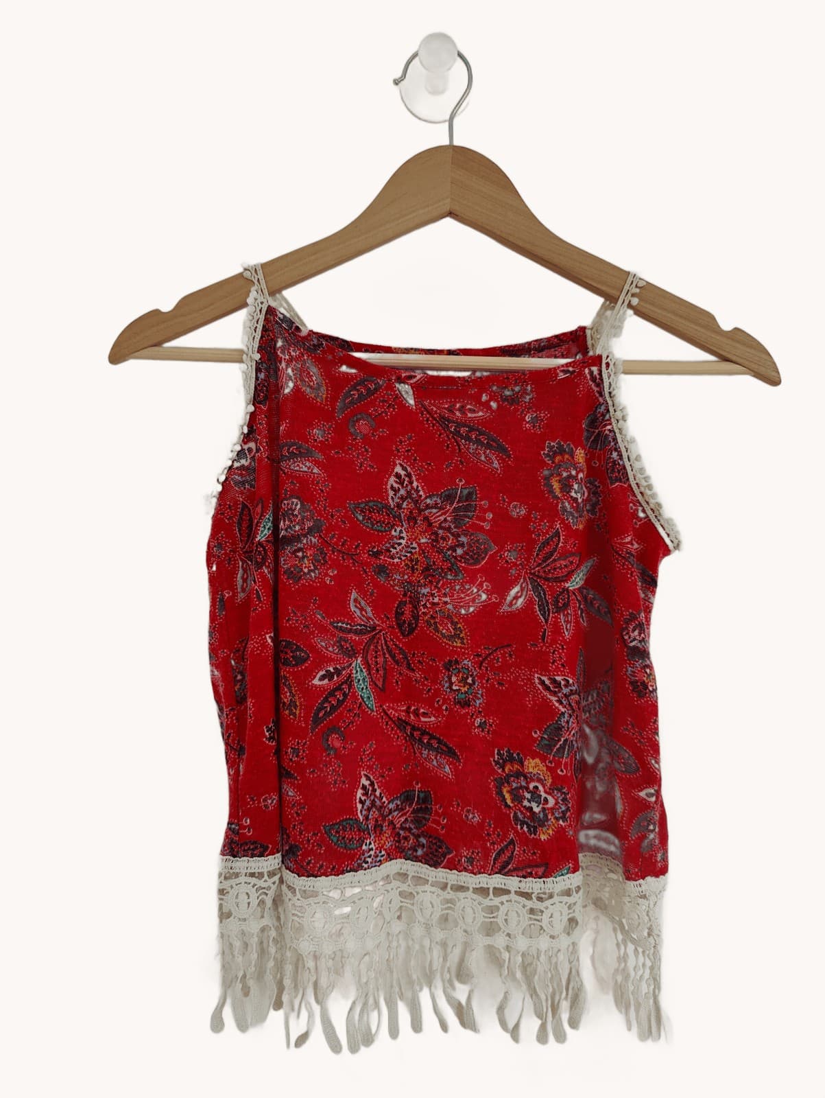Top bohème rouge à motif cachemire Springfield – Taille M