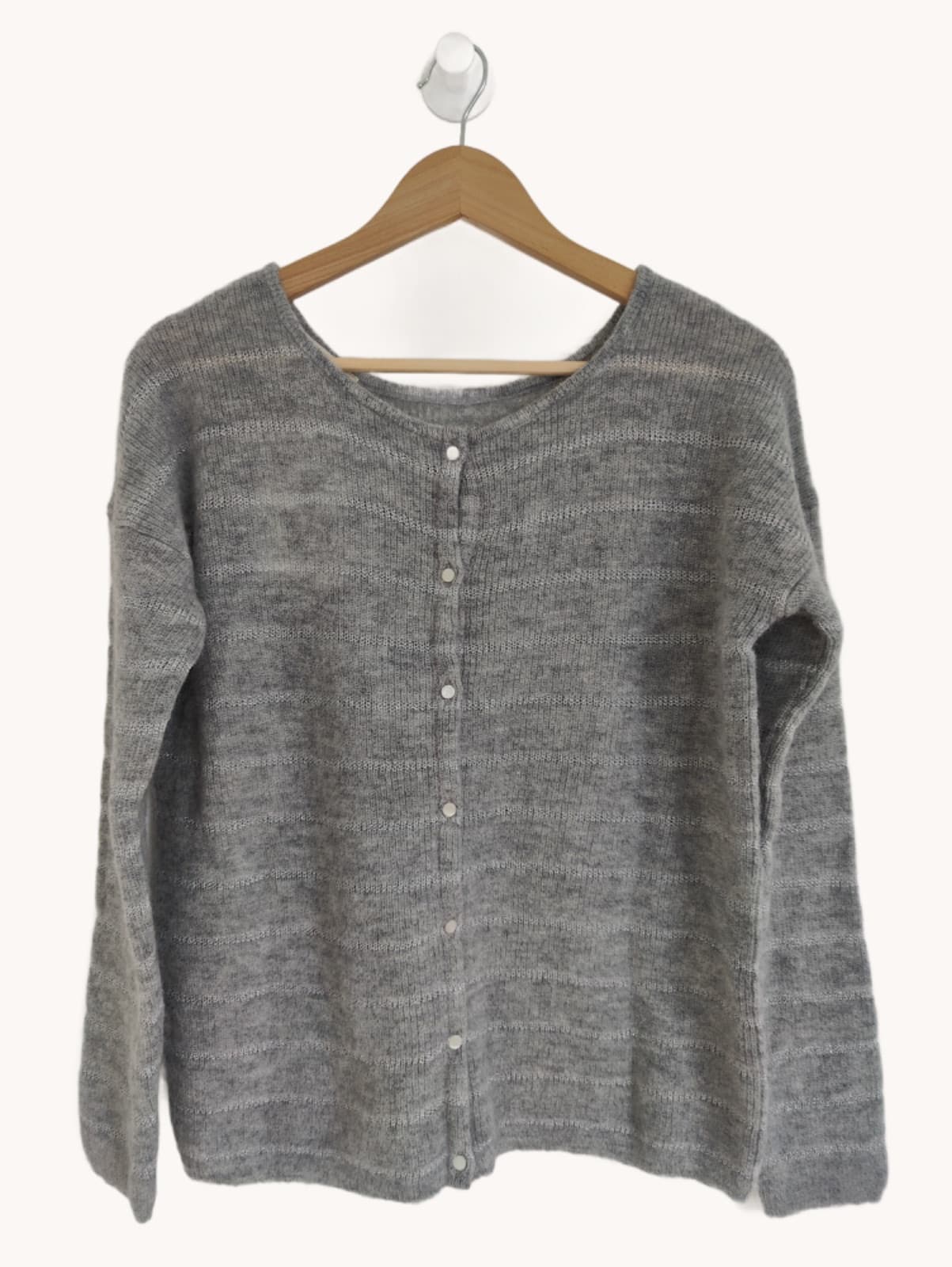 Gilet Gaspard Sézane gris chiné à fils lurex – Taille M