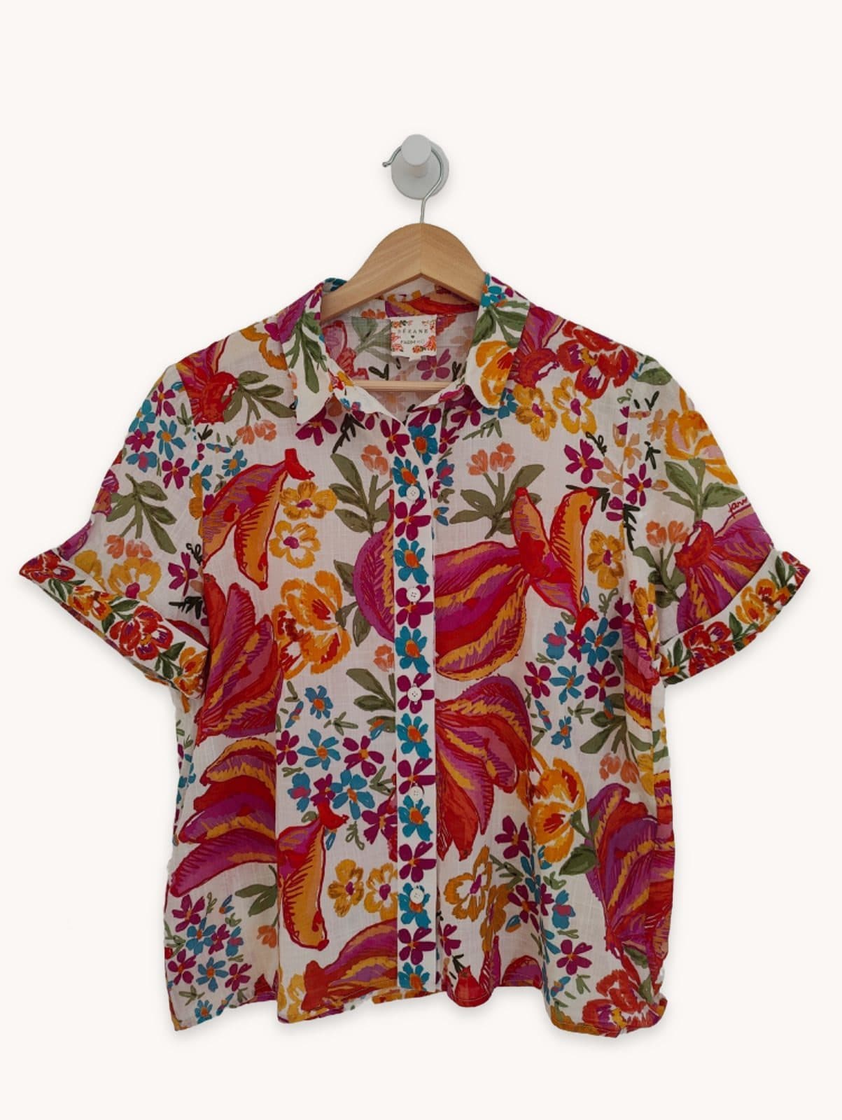 Chemisier floral imprimé tropical Sézane x Farm Rio – Taille L