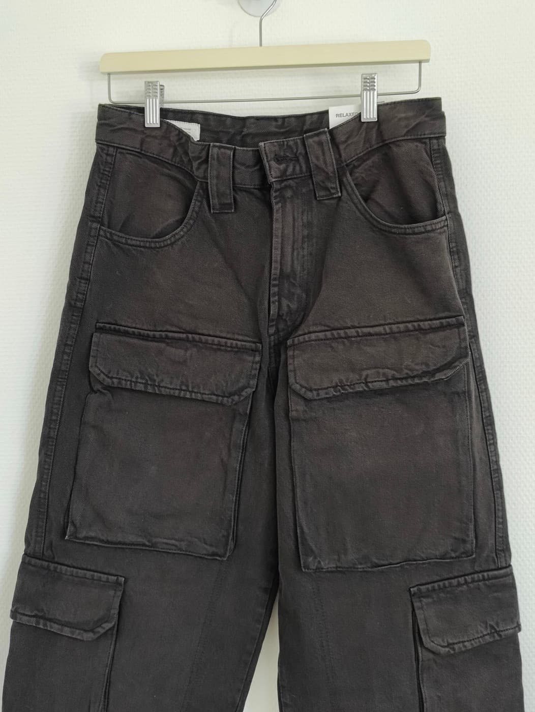 Pantalon Zara cargo en denim noir – Taille 38 — photo 2