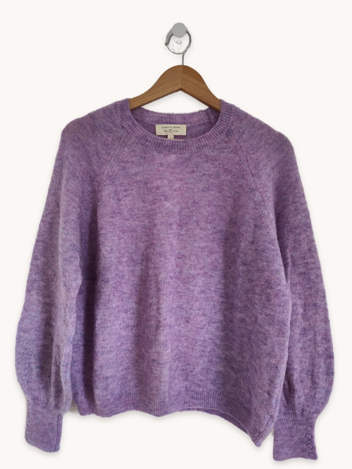 Pull Sézane en mohair lilas chiné – Taille L