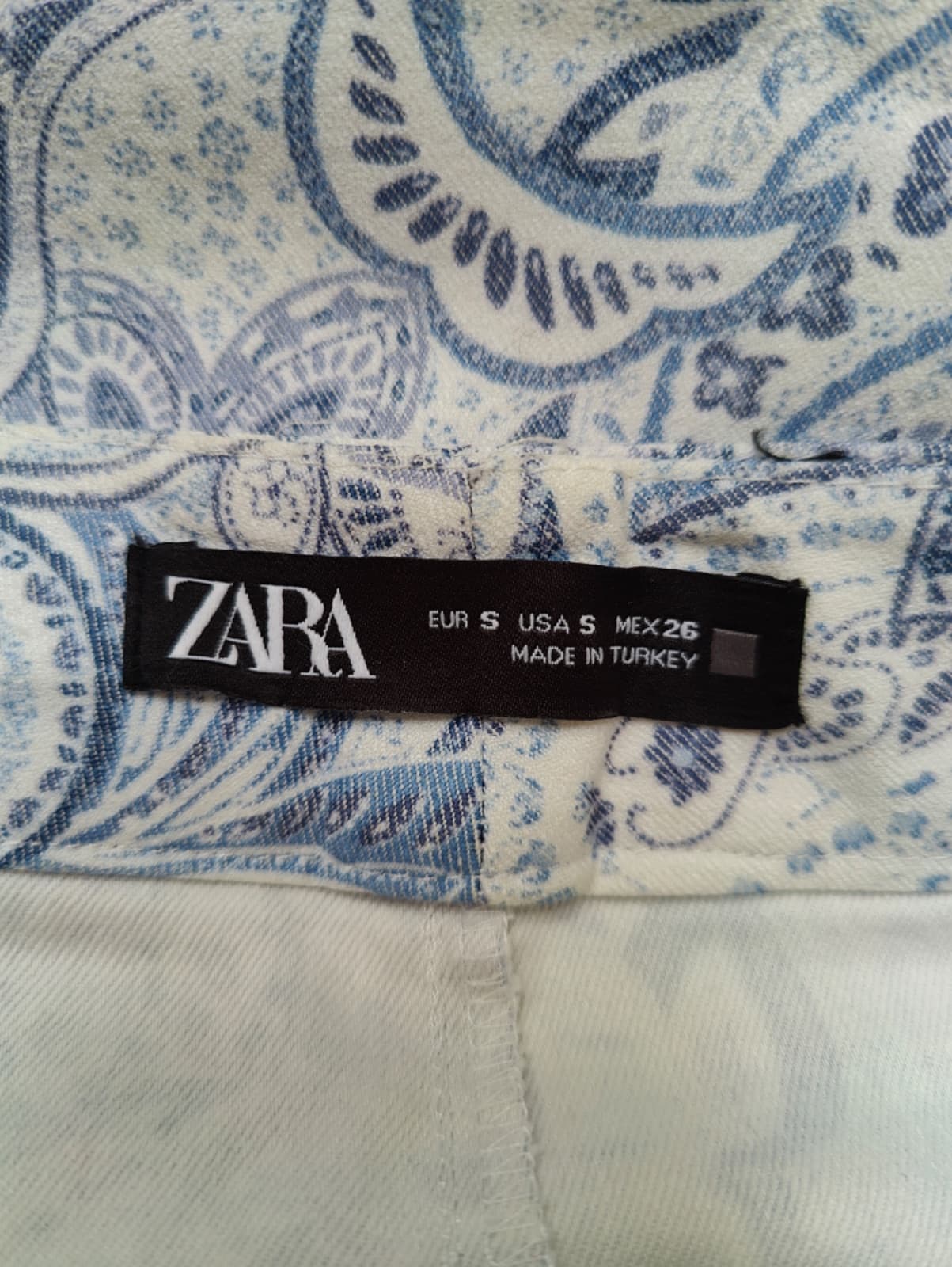 Pantalon Zara à imprimé cachemire bleu – Taille S — photo 5