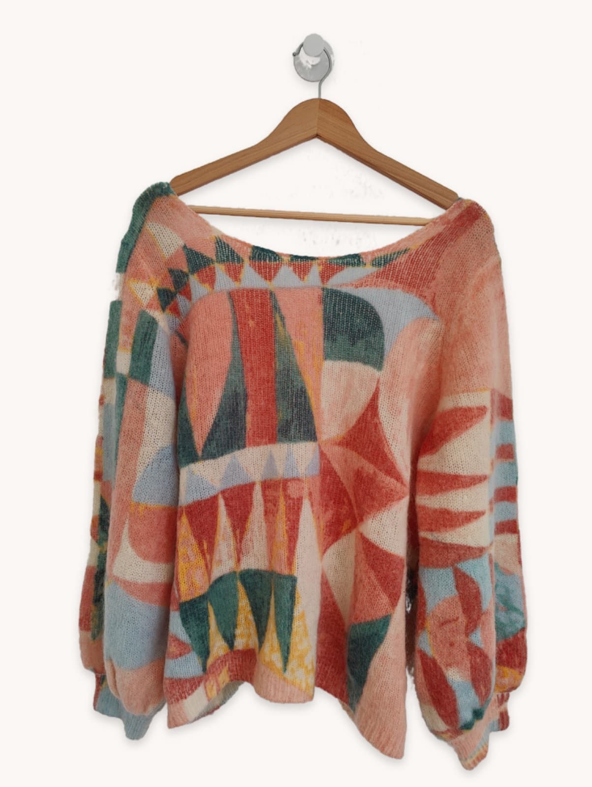 Pull Sézane en mohair à motif géométrique – Taille XXXL